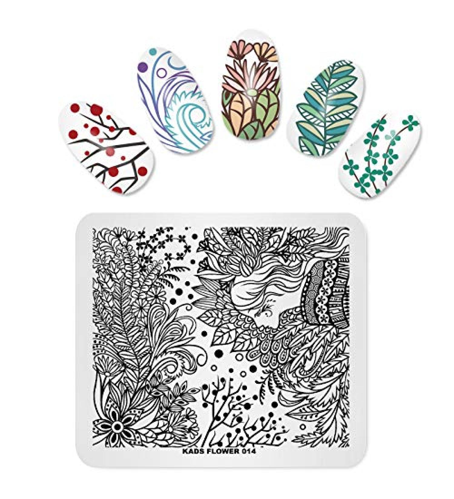 Flower Girl Nail Art Stamping Plate - Multi-Pattern Stencil Print Image Tool FL014 - Buy Online on GoSupps.com