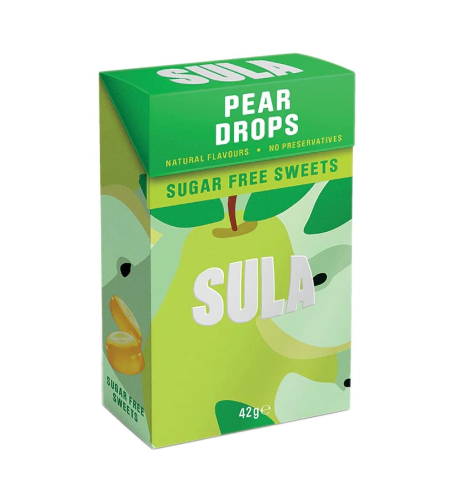 20 x Sula Pear Drops Sugar Free Sweets 42g