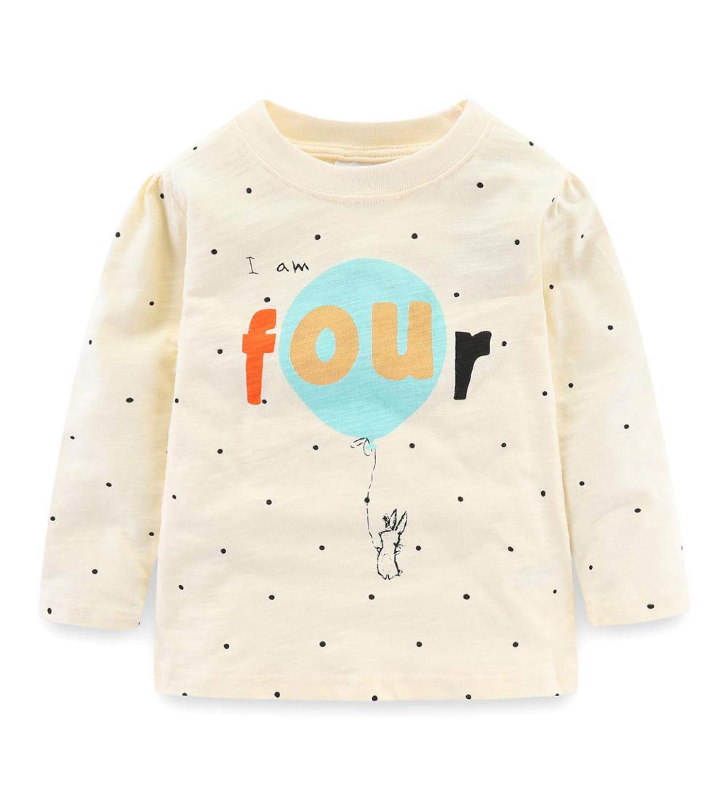 Mud Kingdom Little Girls Boys 4 Years Birthday Shirt - Long Sleeve Cute Cartoon Beige - Buy Online on GoSupps.com