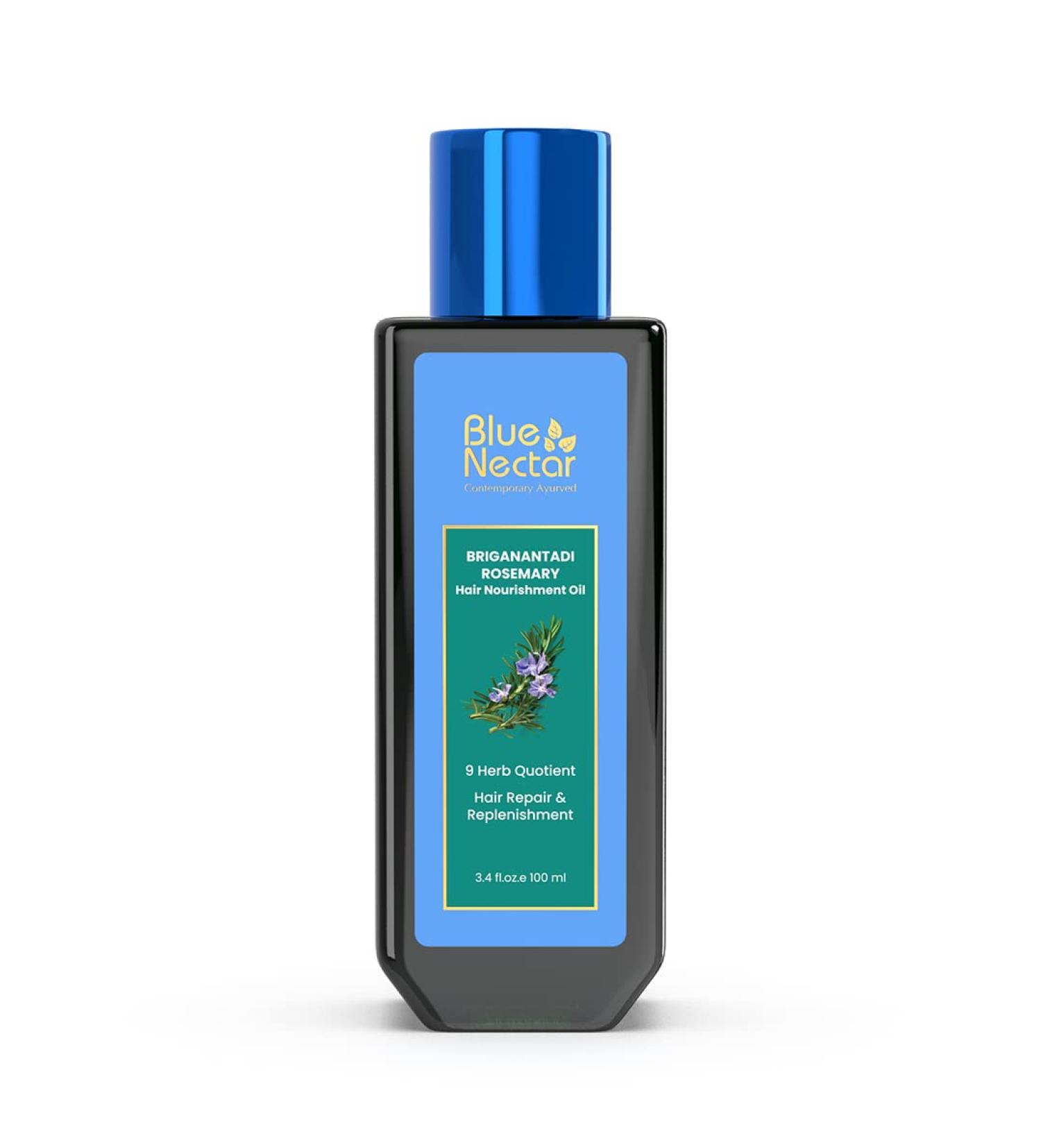 Blue Nectar Ayurvedic Hair Repair & Treatment Oil - 100 ml | Natural Hair Care for Healthy Strong Hair - Buy Online on GoSupps.com