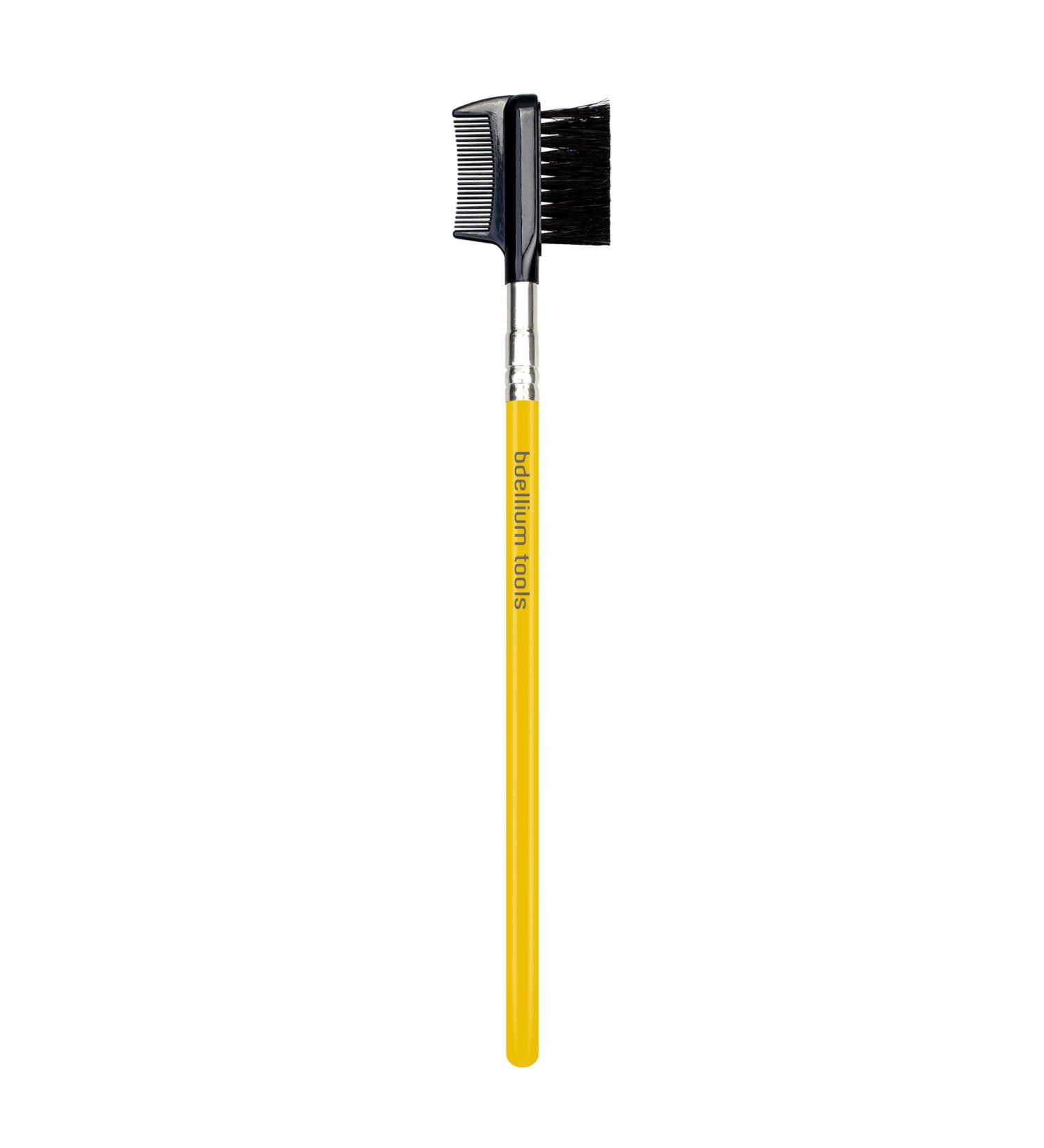 Bdellium Tools Studio Series 722 Comb/Brow Brush - Professional Makeup Brush with Soft Synthetic Fibers for Eyebrows & Eyelashes (Yellow 1pc) - International Shipping Available - Buy Online on GoSupps.com