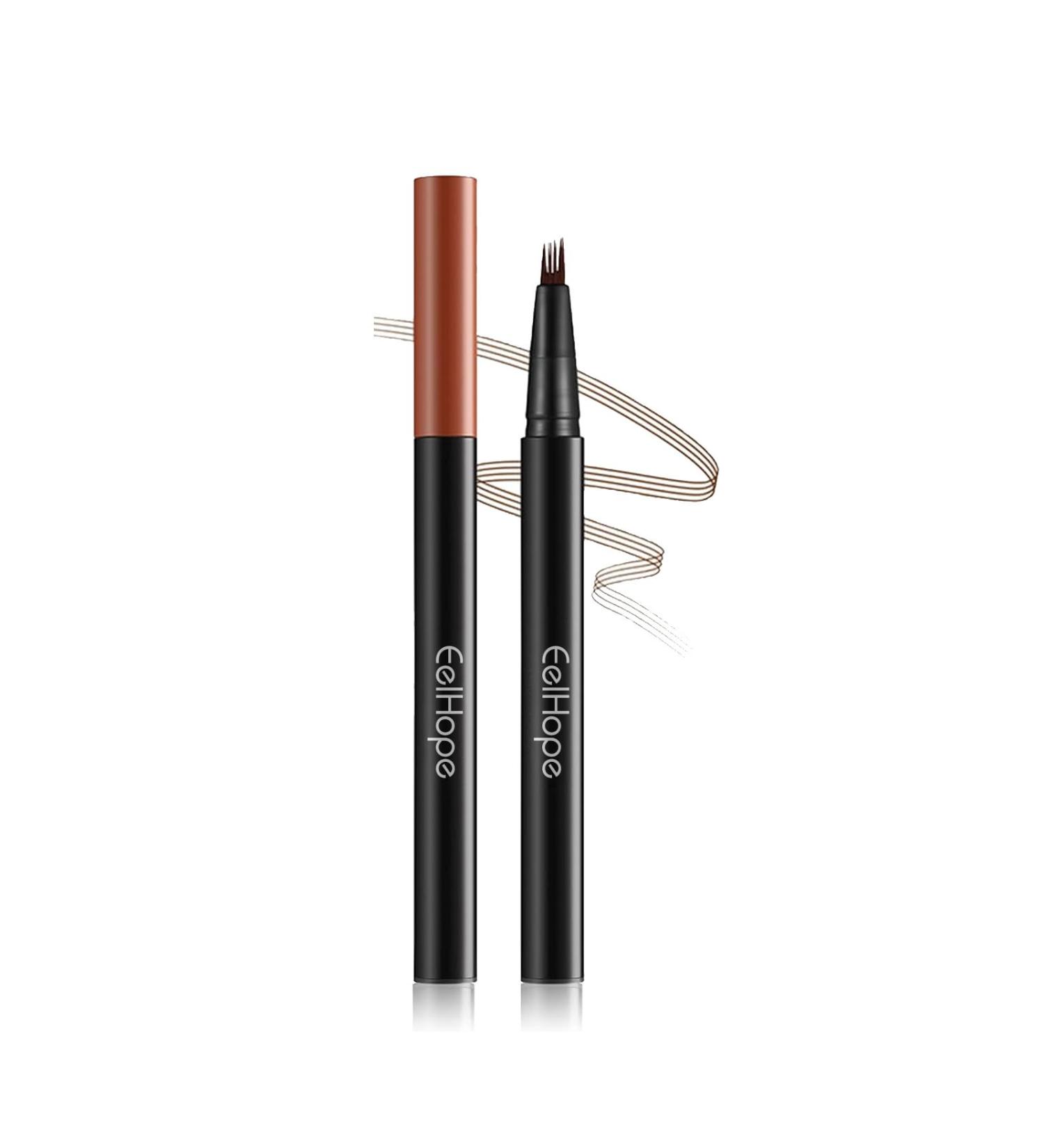 2024 New Magic Eyebrow Pencil with 4 Fork Tip Upgraded 3D Waterproof Microblading Eyebrow Pen Microblade Precise Eyebrow Contouring Pen Long-Lasting Natural Eye Brow Pencils for Women (Dark Brown) - Buy Online on GoSupps.com