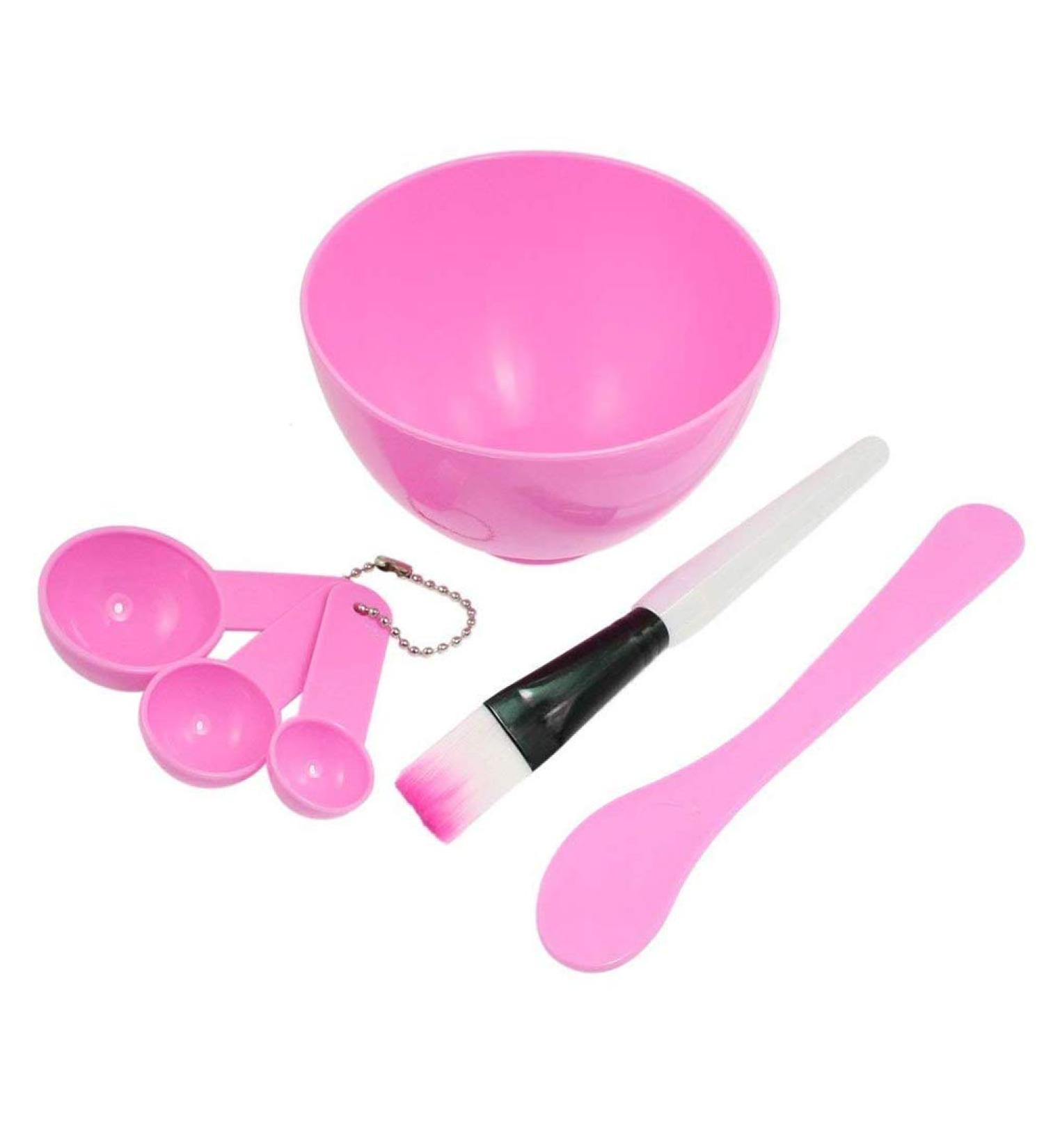4-in-1 Face Mask Mixing Bowl Set - DIY Tool Kit with Silicone Brush & Bowl for Face Care (Pink) | International Shipping Available - Buy Online on GoSupps.com