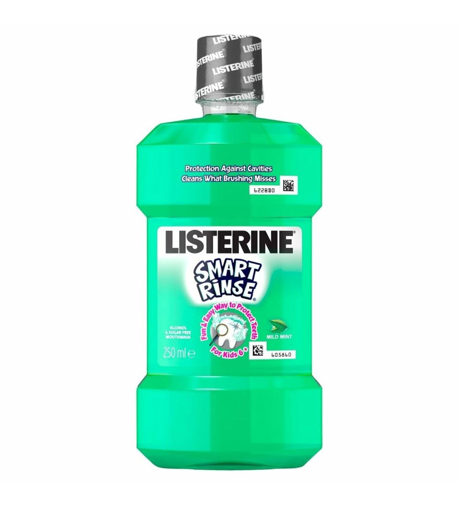 Listerine Smart Rinse Mild Mint Mouthwash for Children 6 Years and Older, 250 ml
