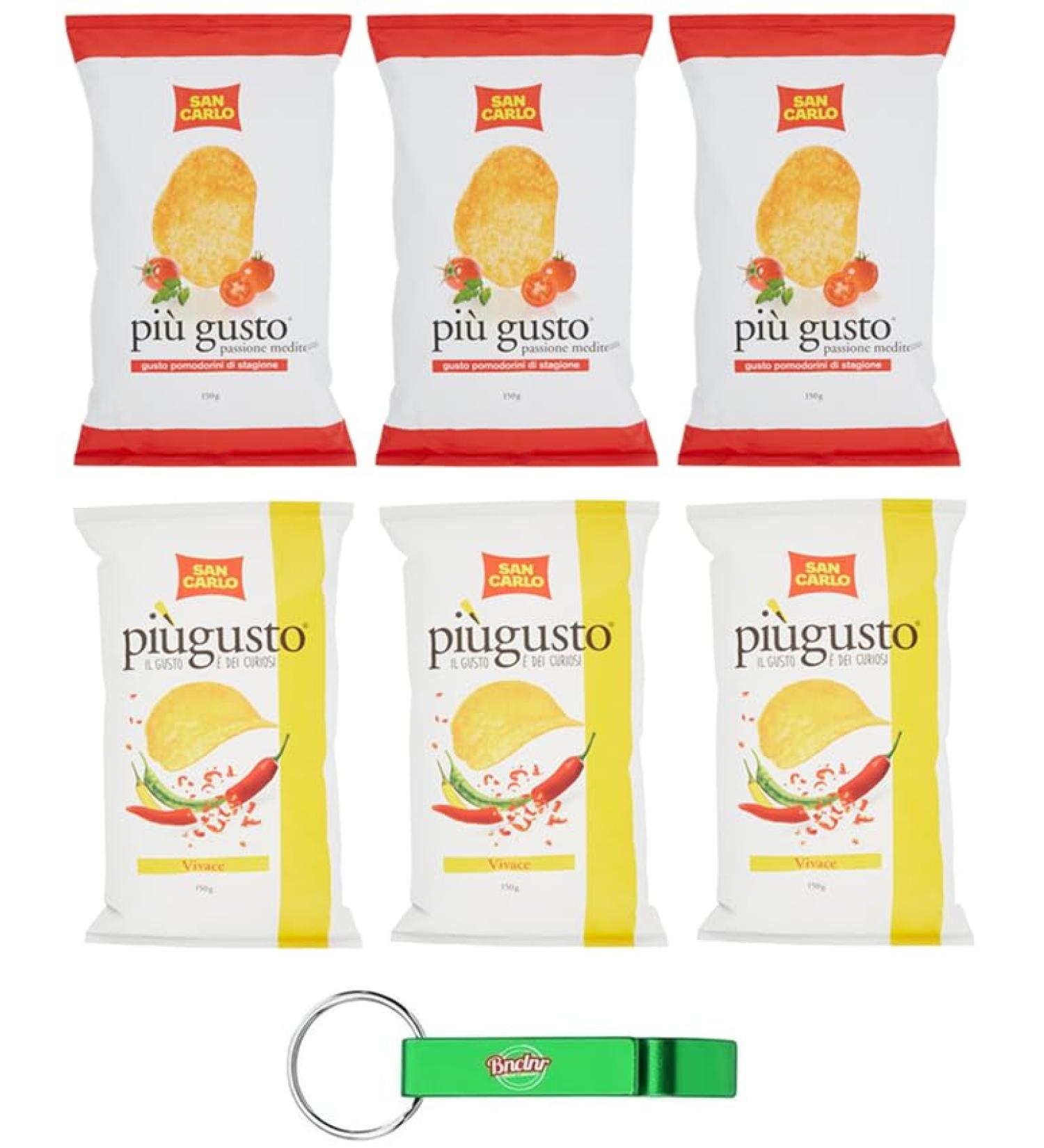 Beni Culinari Lot de 6 paquets de test pour patatine poivrons tomates cerises chips de pommes de terre sachet de 150 g + porte-cl s gratuit - Buy Online on GoSupps.com