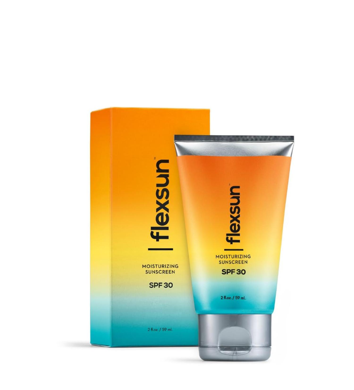FlexSun Moisturizing Sunscreen SPF 30 - Lightweight Scent Free & Broad Spectrum Protection | Infused with Botanicals & Squalene 2 oz - Buy Online on GoSupps.com