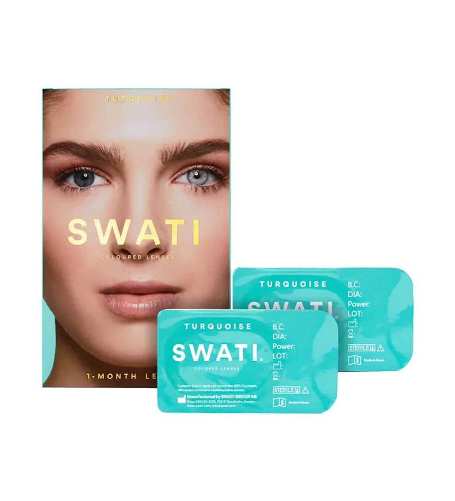 Turquoise (turquoise) - 1 month contact lenses colored - Swati cosmetics naturally looking contact lenses 0.0 diopters 8.7 millimeters 14.20 millimeters 2