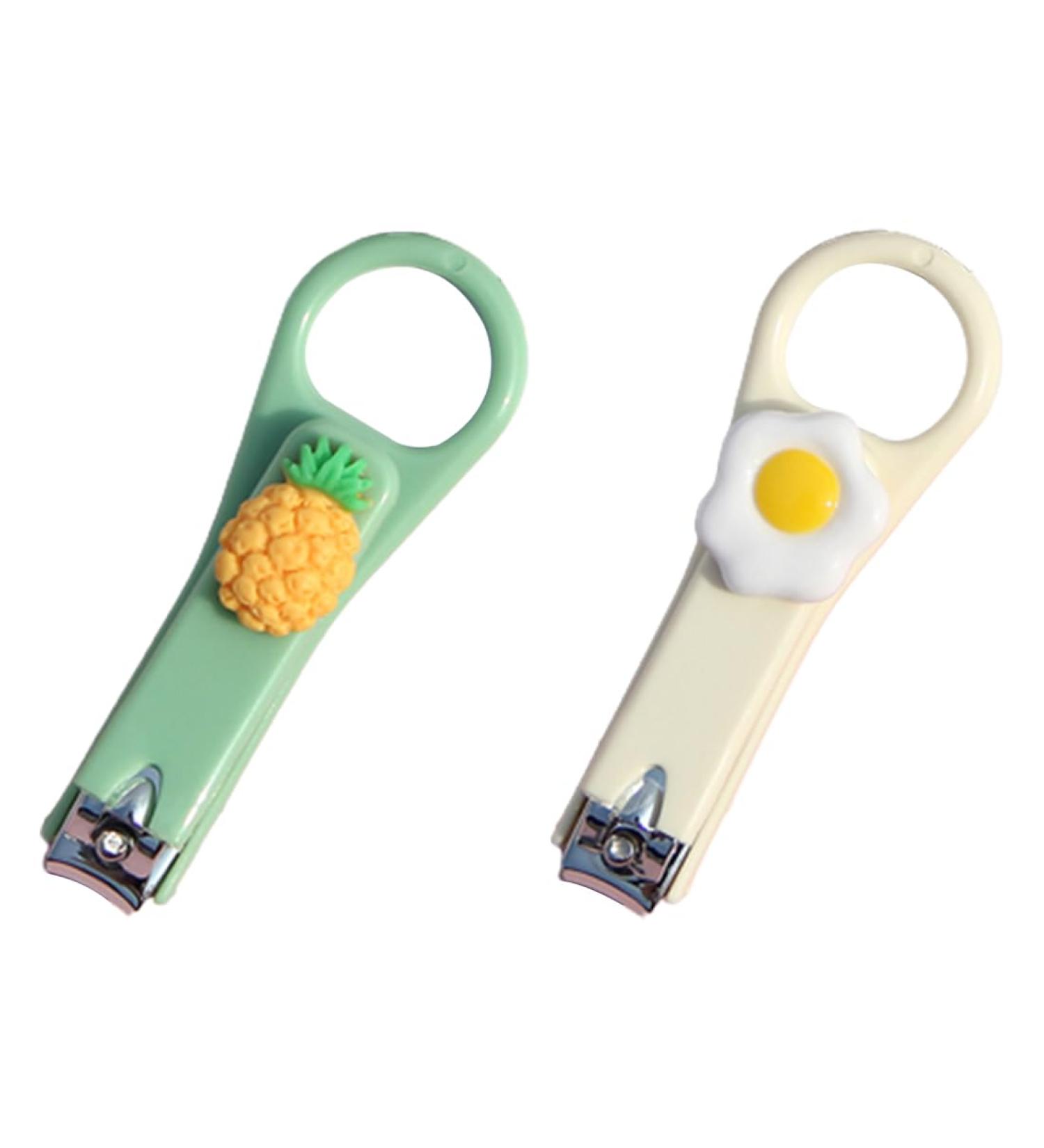 CUHZA 2 Piece Nail Clippers Set Nail Clippers Straight Clippers for Fingernails Nail Clippers Sharp Nail Cutter for Women Girls and Children (Yellow Green) - Buy Online on GoSupps.com