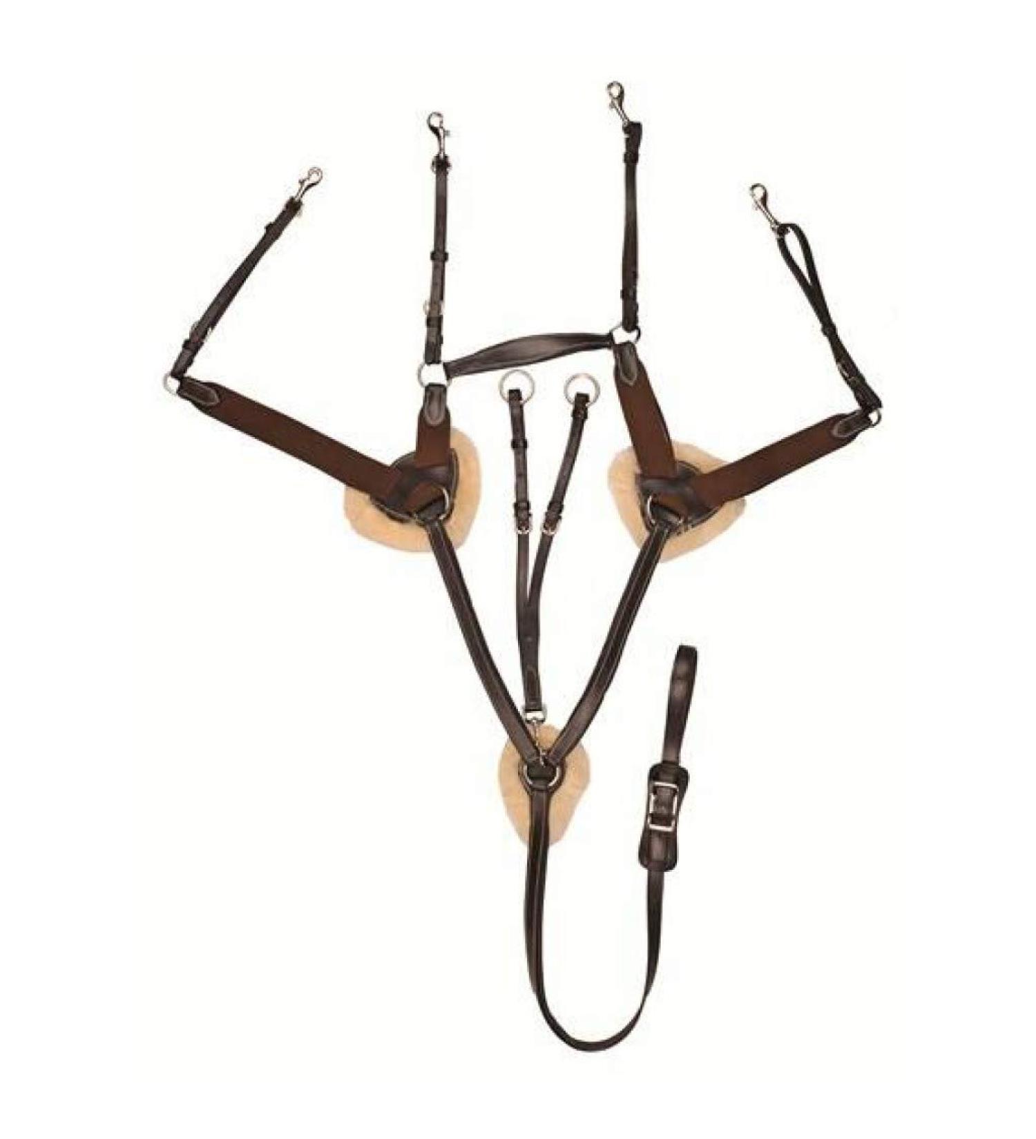 HKM breastplate with martingale lined with lambskin brown S