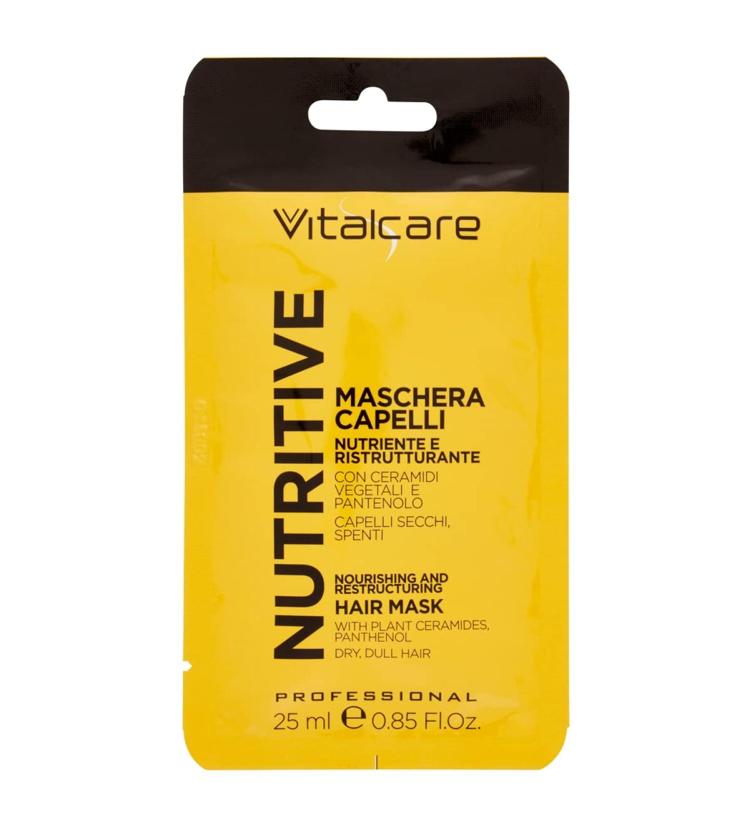 Vitalcare | Nutritive - Nourishing and Restructuring Hair Mask Treatment for Dry and Dull Hair with Vegetable Ceramides and Panthenol 25 ml - Buy Online on GoSupps.com