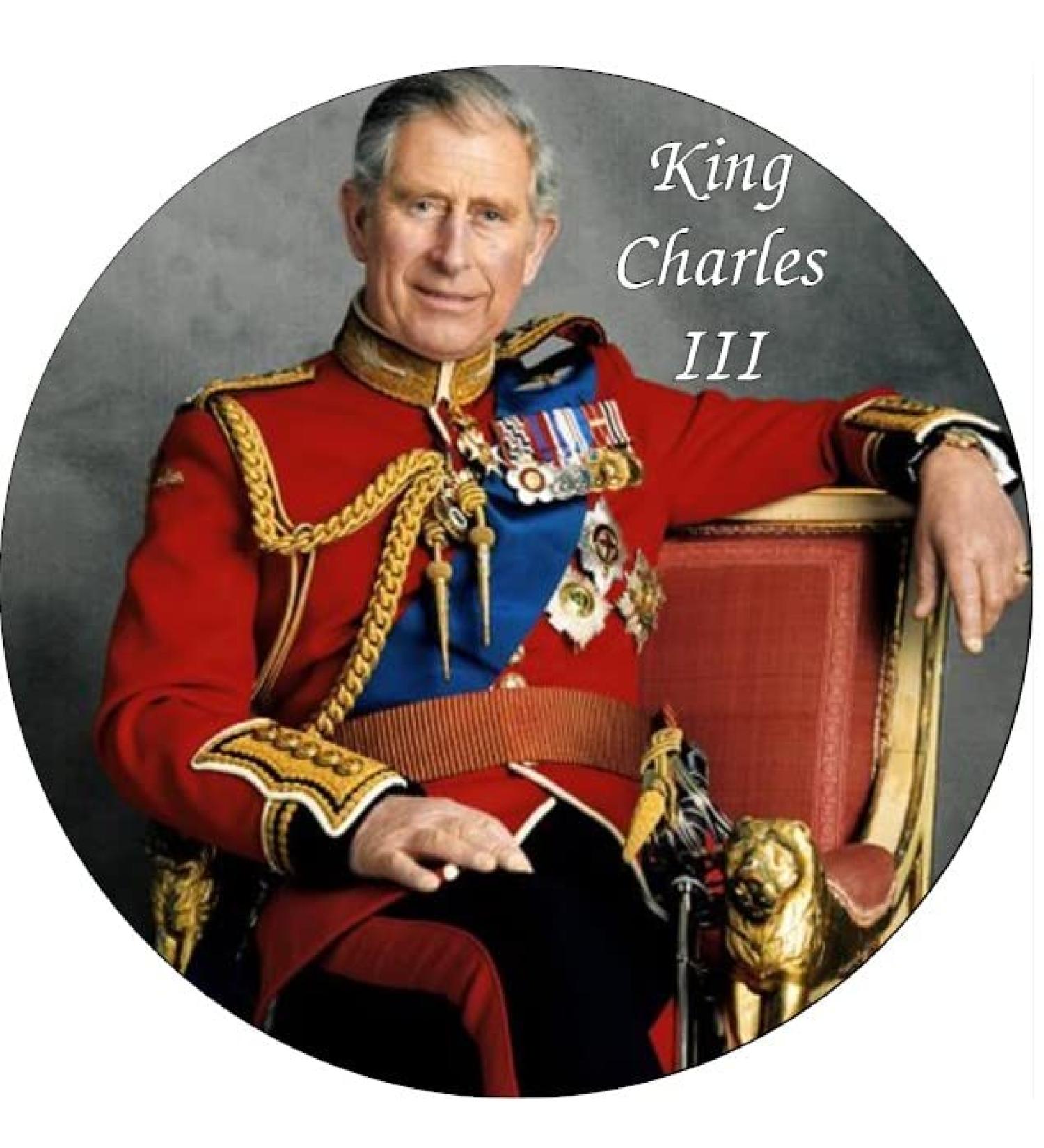 King Charles III Roayl Family Coronation UK Edible Cake Topper 7.5" Edible Wafer Paper Cake Toppers Birthday Cakes Decorations