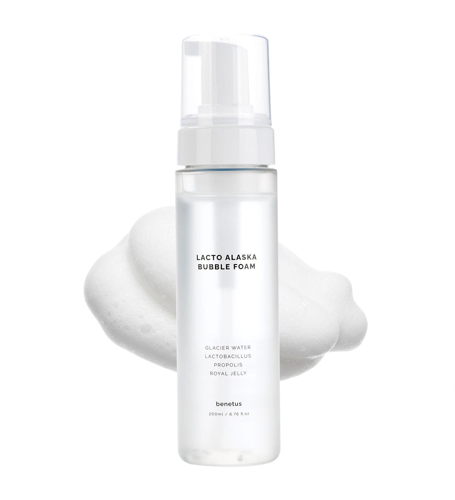 BENETUS Lacto Alaska Bubble Foam, Facial Cleanser, Face Wash, Moisture Balance, for Sensitive Skin Korean Skincare 200ml - Buy Online on GoSupps.com