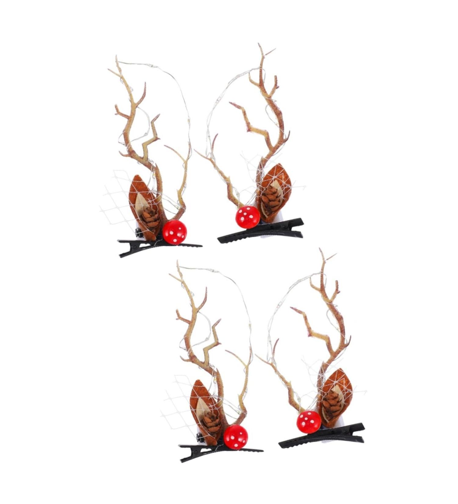 Beavorty 2 Pairs Luminous Antler Hair Clip dresses for summer headbands LED hair accessories Light Up Reindeer Antlers Hair Hoops Deer Antler Hair Clip deer horn hair clips bow tie - Buy Online on GoSupps.com