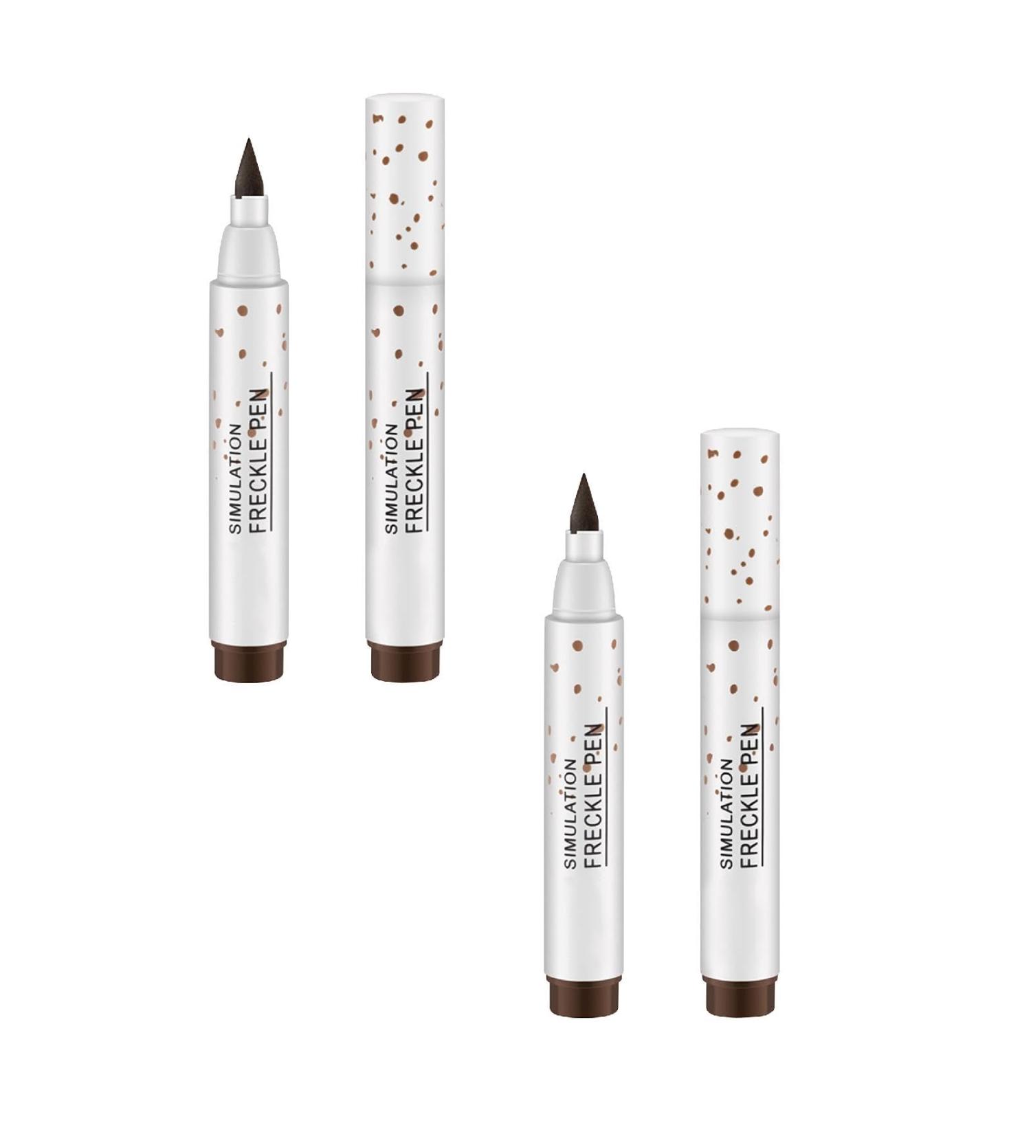 Freckles Pen Lifelike Freckle Makeup Pen 2 Colors Magic Freckle Color Waterproof Longlasting Soft Pen for Effortless Sunkissed Makeup Not Easy to Fade Suit for Women Men (2 colors 1g) - Buy Online on GoSupps.com