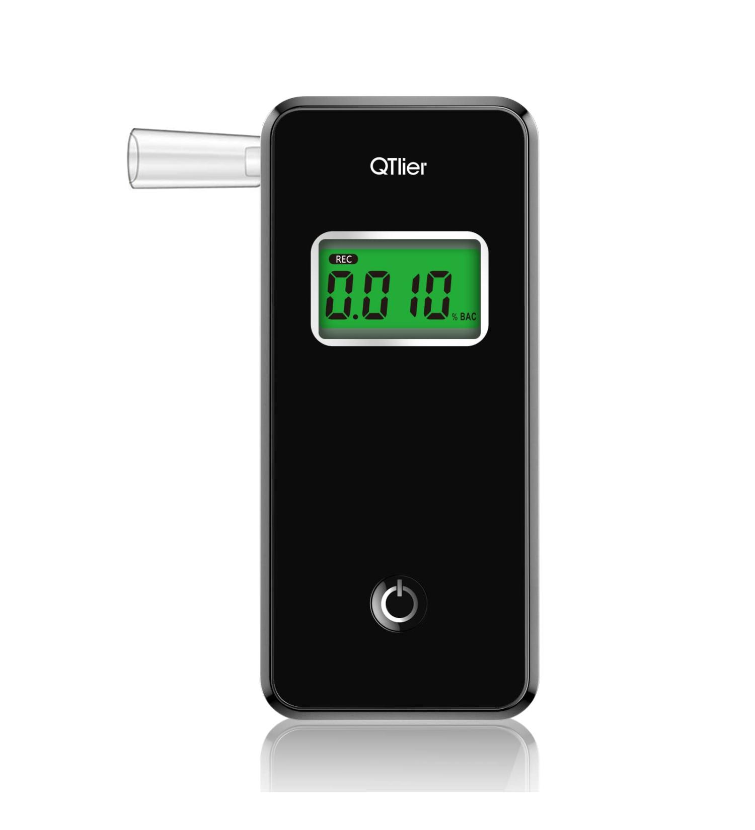 2023 QTlier Professional-Grade Breathalyzer | High-Accurate Alcohol Tester with LCD Display & Temperature | Home/Personal Use (8 Mouthpieces) - Buy Online on GoSupps.com