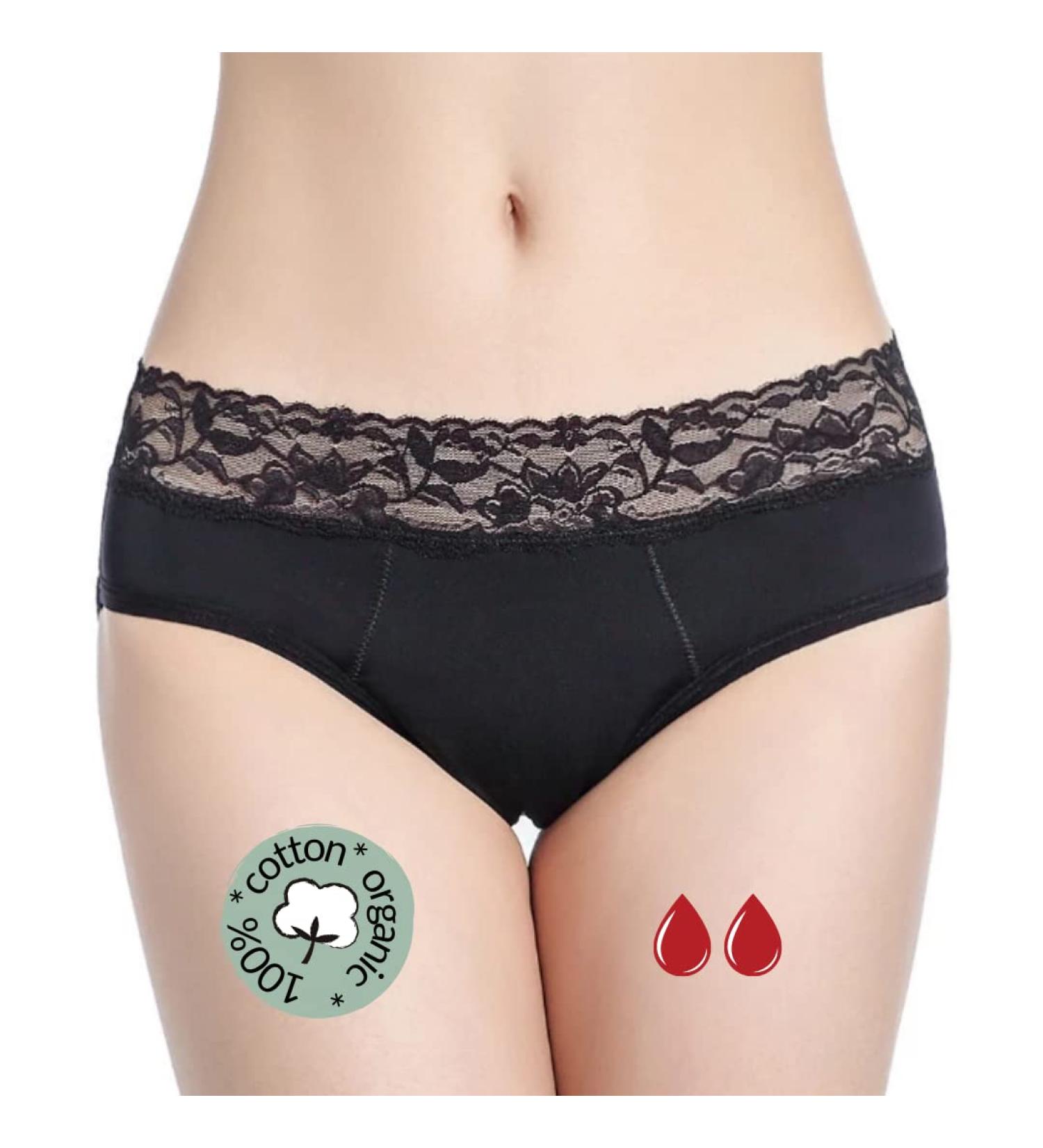 Noblood Period Underwear - Eco-Friendly Washable Cotton Menstrual Briefs (XXS-3XL) - Absorbs 2-3 Tampons - Ideal for Girls - Buy Online on GoSupps.com