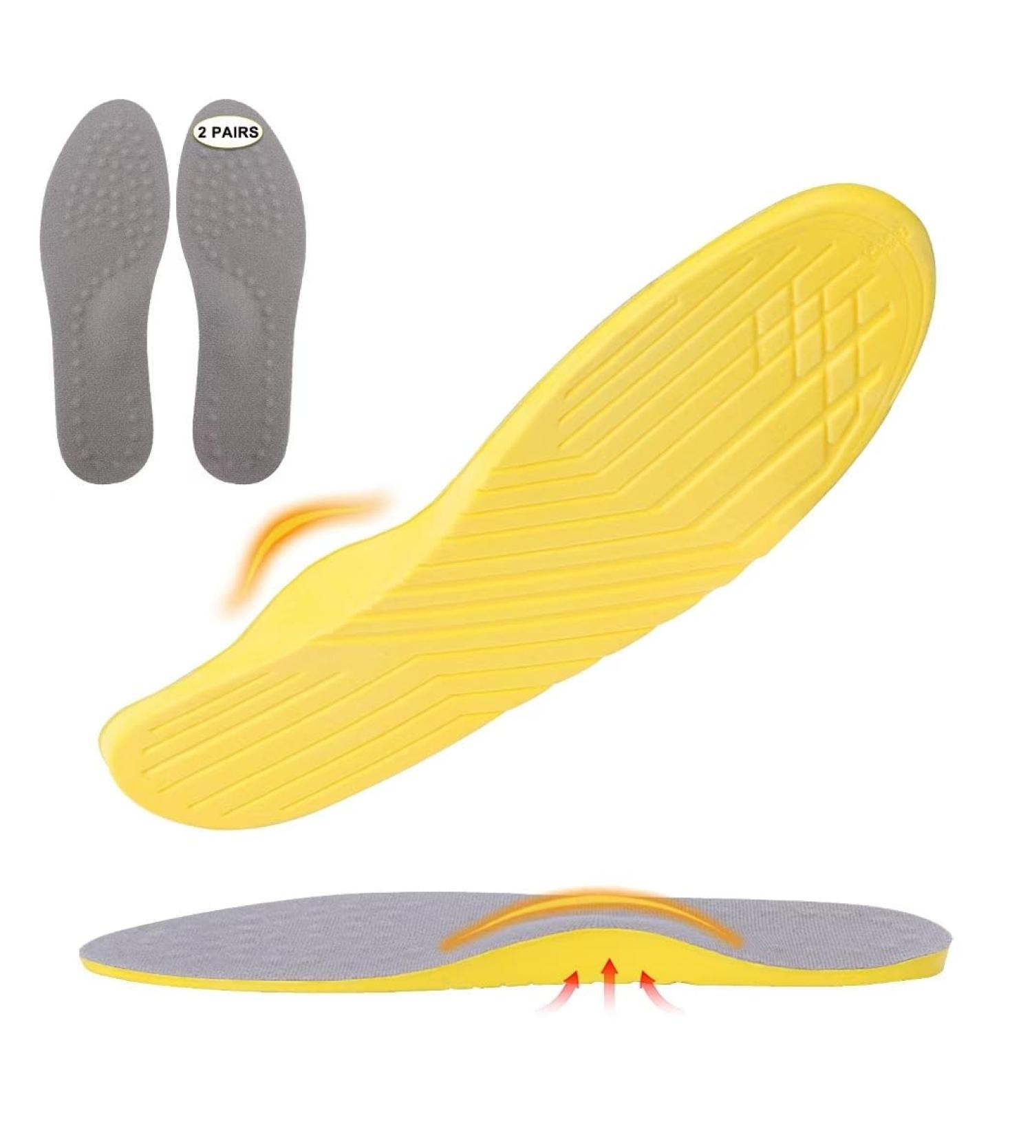 2 Pair Memory Foam Shoe Insoles for Women - Shock Absorbing Foot Pain Relief Comfortable & Breathable XL Size (11-12.5) - Ideal for Everyday Use - Buy Online on GoSupps.com