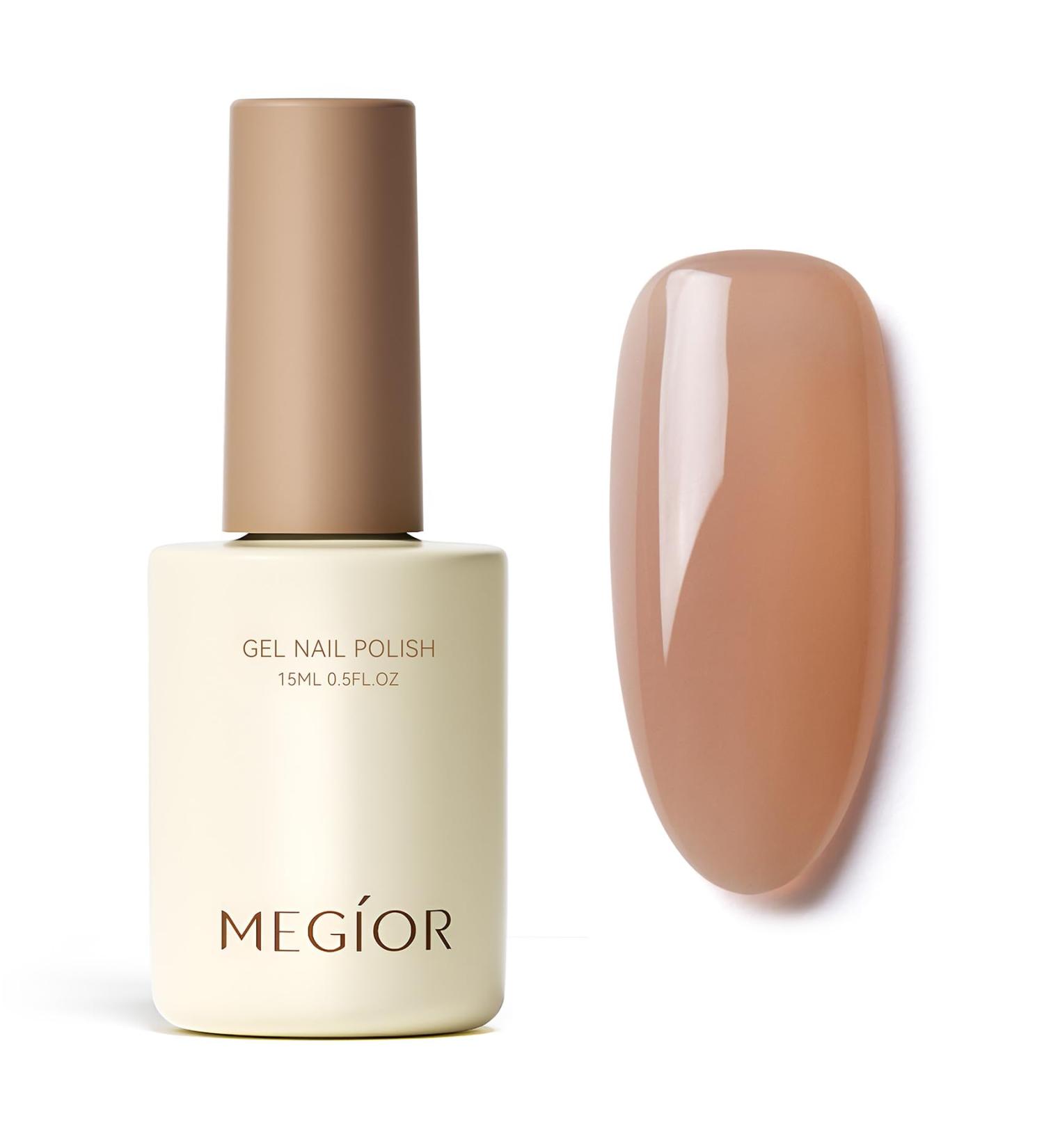 MEGIOR Jelly Brown Gel Nail Polish 15ML Cappuccino Gel Polish 1PC Nail Polish Gel Soak Off UV Gel Polish Translucent Color Neutral Gel Polish for Nail Art Manicure DIY at Home - Buy Online on GoSupps.com