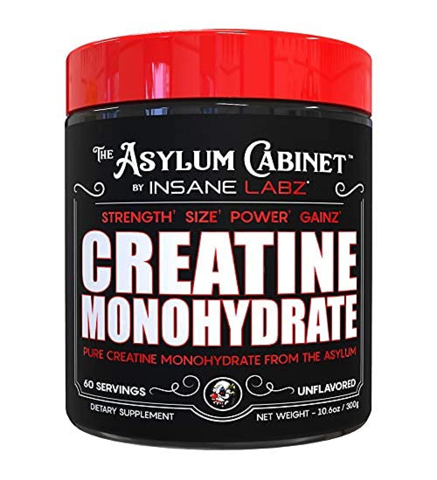 Insane Labz Creatine Monohydrate Powder - Unflavored for Pre & Post Workout - Boost Strength, Size, and Power - 60 Servings - Buy Online on GoSupps.com