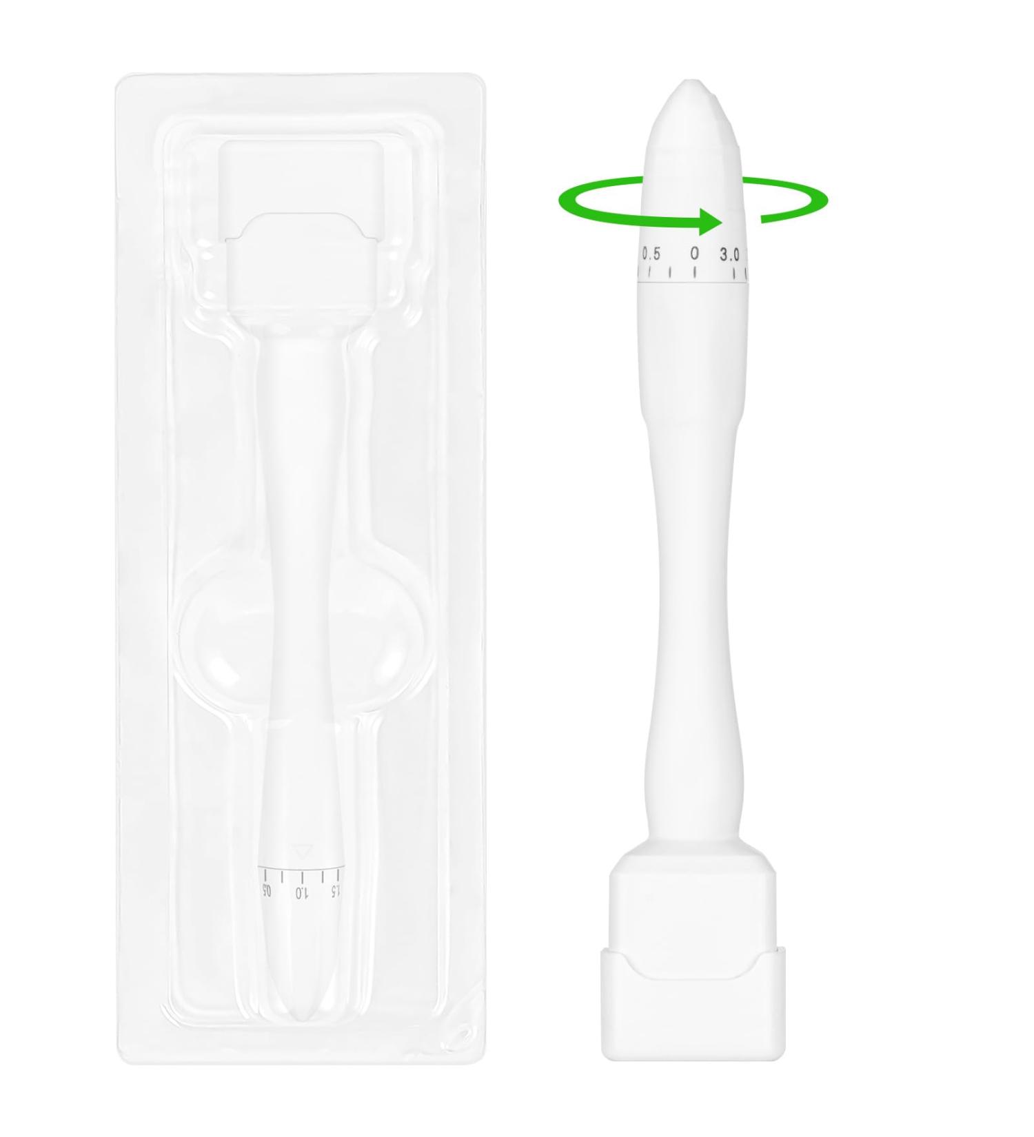 LOPHE Microneedle Derma Roller Stamp Pen 0-2MM Adjustable Needles for Women & Men Professional Microneedling Stamp Derma Manual Pen for Face Body Hair Beard Growth Skin Care Home Micro Needling - Buy Online on GoSupps.com