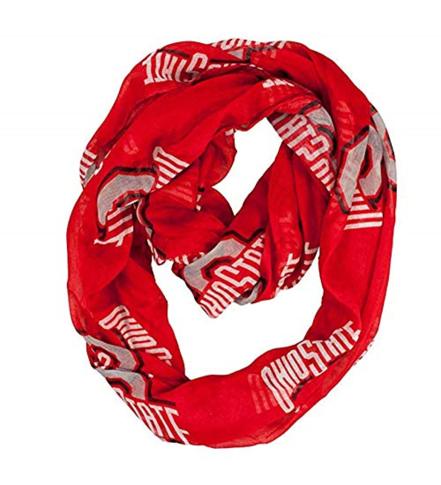 Littlearth womens NCAA Ohio State Buckeyes Sheer Infinity Scarf, Team Color, One Size