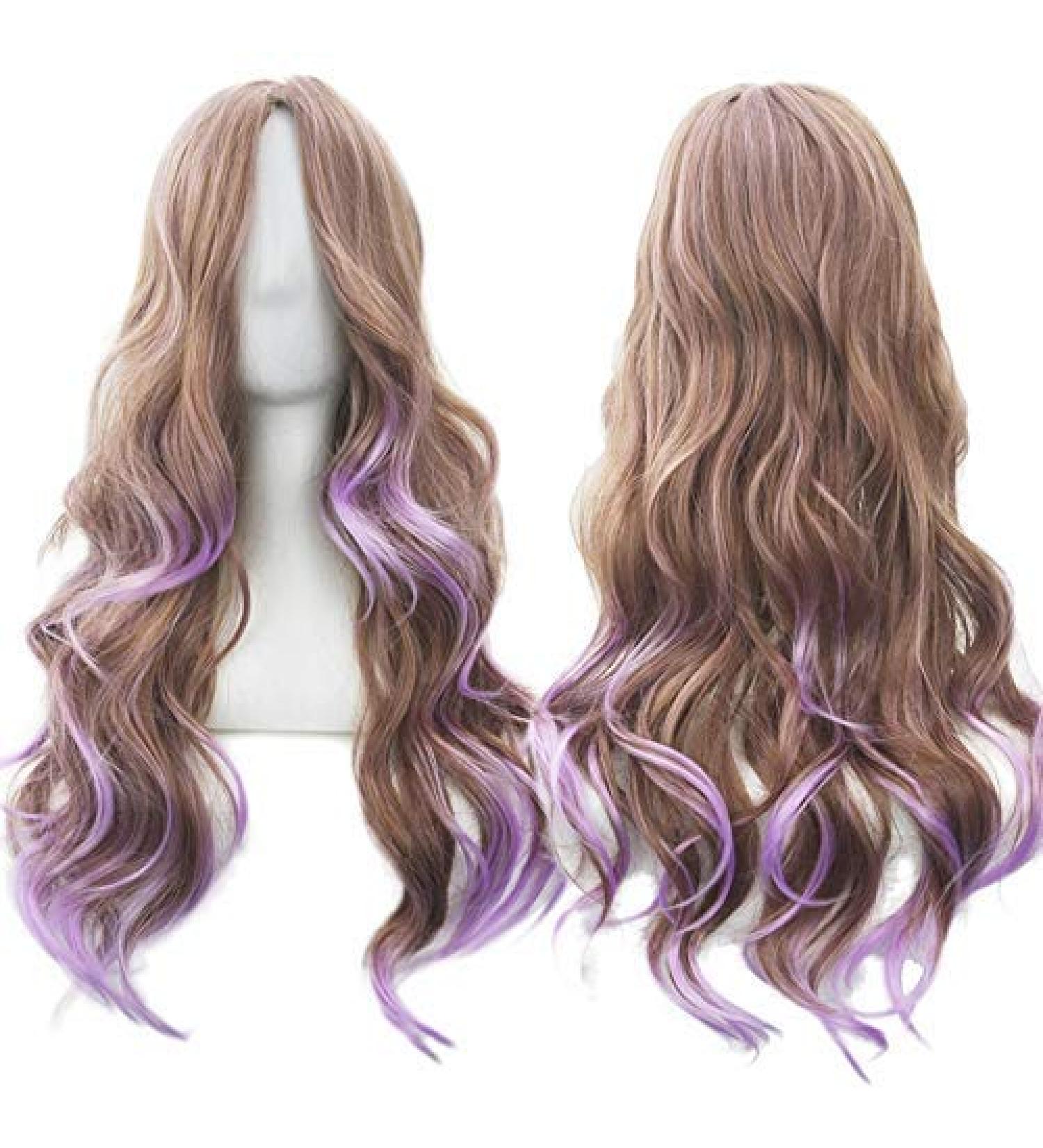 LFMDJF 13 Colors Brown To Pink Women Hair High Temperature Fiber Wigs Synthetic Hair Wig 28inches 1B/30HL #144