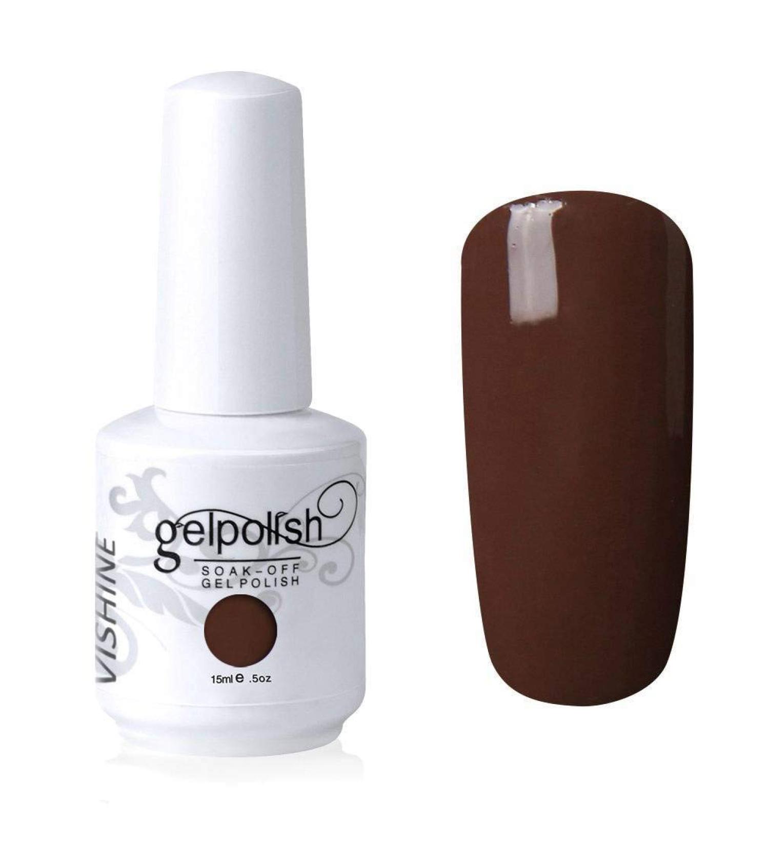 Vishine Gel Polish Nail Art Soak-off UV LED Nail Gel Polish Diy Manicure Saddlebrown(572) #572 - Buy Online on GoSupps.com