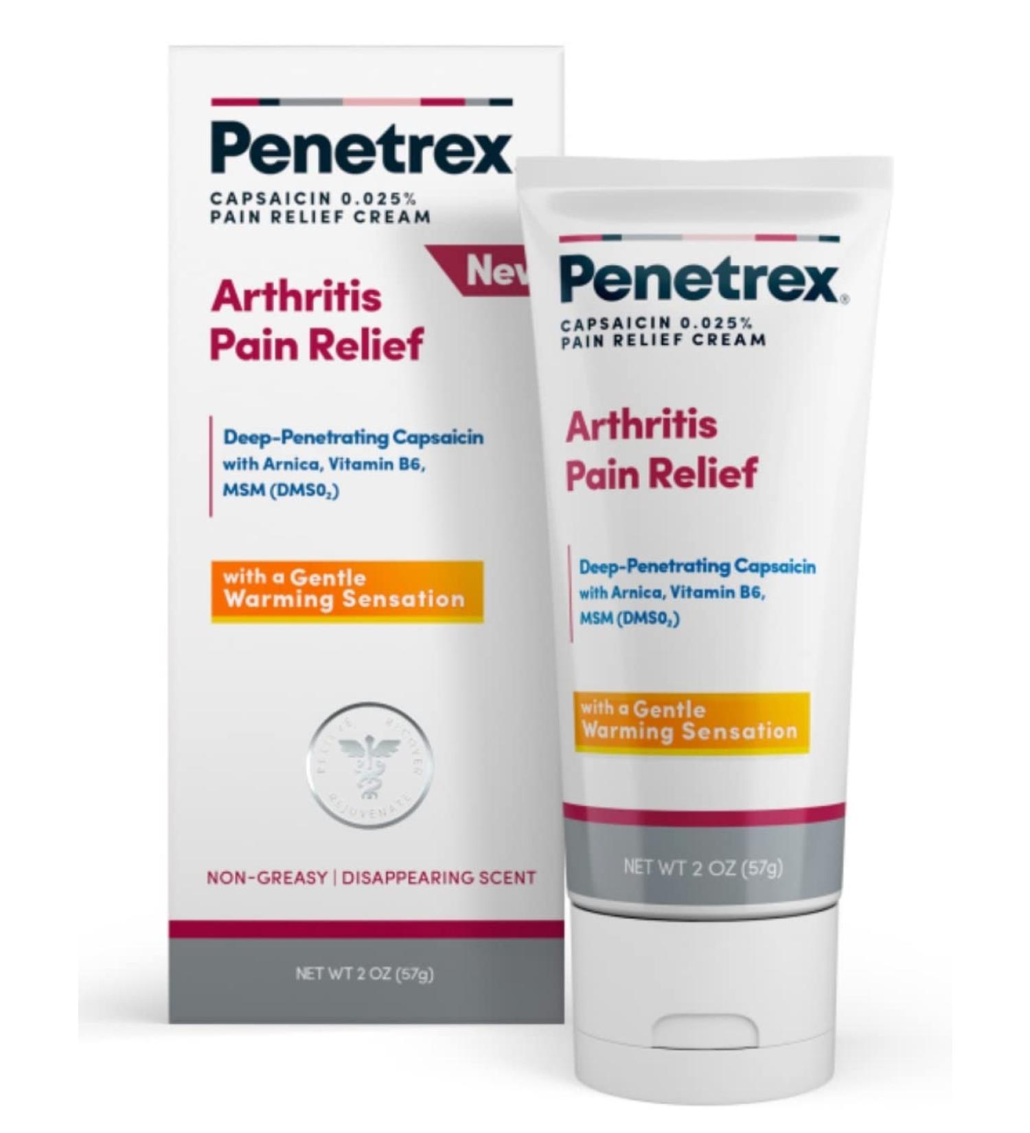 Penetrex Warming Pain Relief Cream with Capsaicin, Arnica, Vitamin B6 & MSM - 2 oz - Buy Online on GoSupps.com