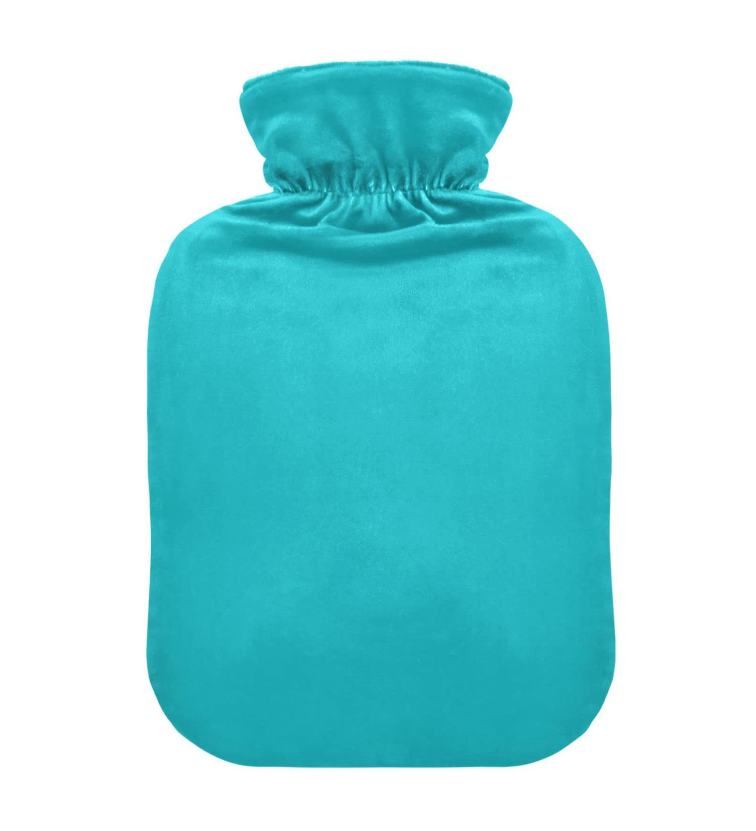 Teal Hot Water Bottle with Cover - 1L Pain Relief Water Bag for Adults | International Shipping Available - Buy Online on GoSupps.com