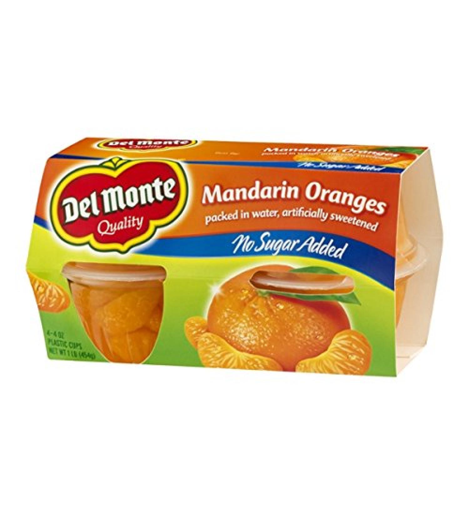 Del Monte Mandarin Oranges No Sugar Added 4ct - 2 Pack