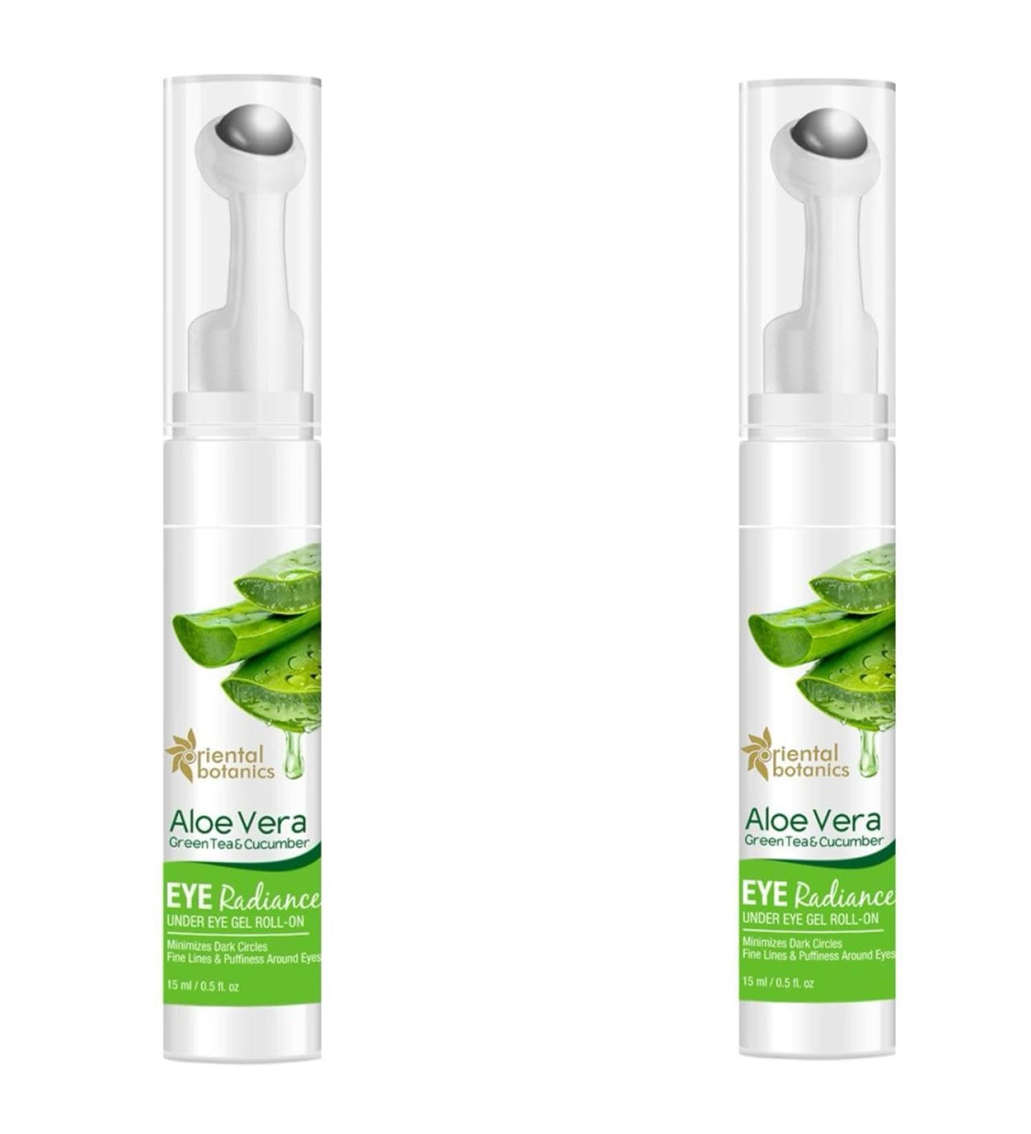 RKBROTHERS Oriental Botanics Aloe Vera Green Tea & Cucumber Eye Radiance Under Eye Gel Roll on 15ml (Pack of 2) - Buy Online on GoSupps.com