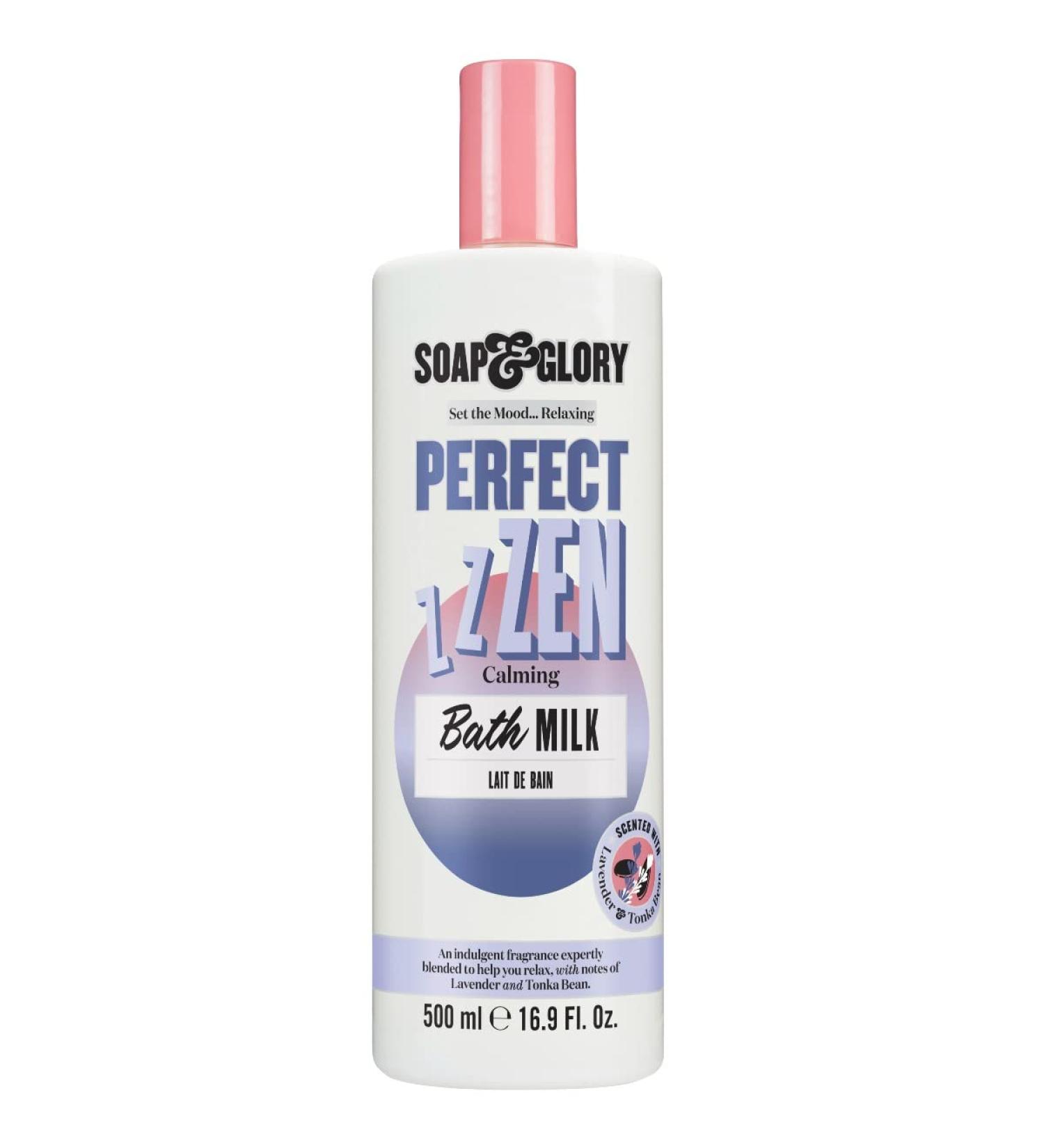 Soap & Glory Perfect Zen Bubble Bath Milk | Hydrating Tonka Bean & Lavender Oil | Moisturizing Nighttime Relaxation (500ml - Buy Online on GoSupps.com