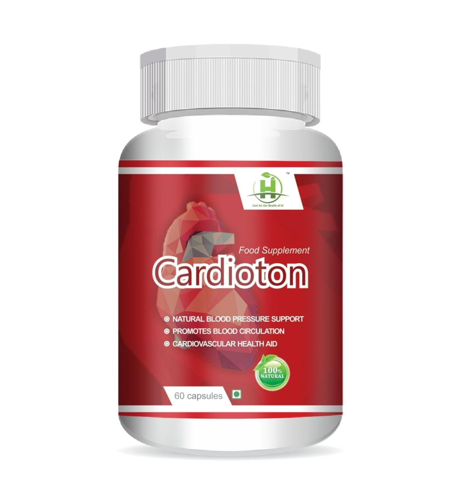 Cardioton with Arjuna Extract & Moringa Extract Heart Health Supplement Veg (60 Capsules) for Men & Women -Pack of 1 - Buy Online on GoSupps.com