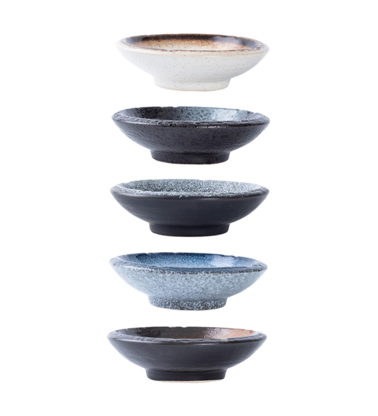 Zerodeko 5pcs Ceramic Saucer Dish Snack Bowl Dipping Bowls Appetizer Dish Sauce Plate Ceramic Plate Household - Buy Online on GoSupps.com