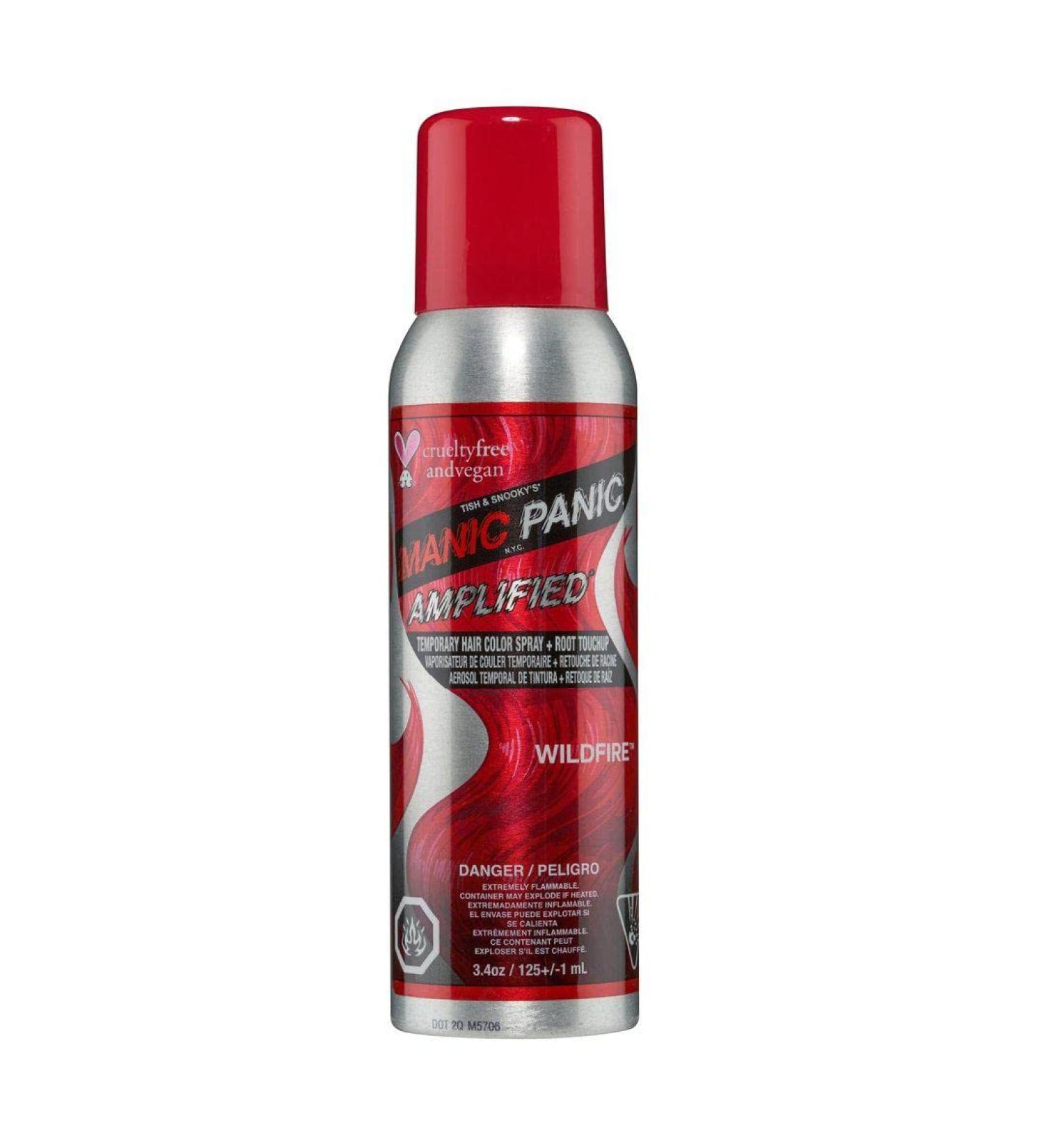MANIC PANIC Wildfire Red Hair Color Spray - Amplified Hot Reddish-Orange Dye - Vegan & Temporary (3.4oz) - Buy Online on GoSupps.com