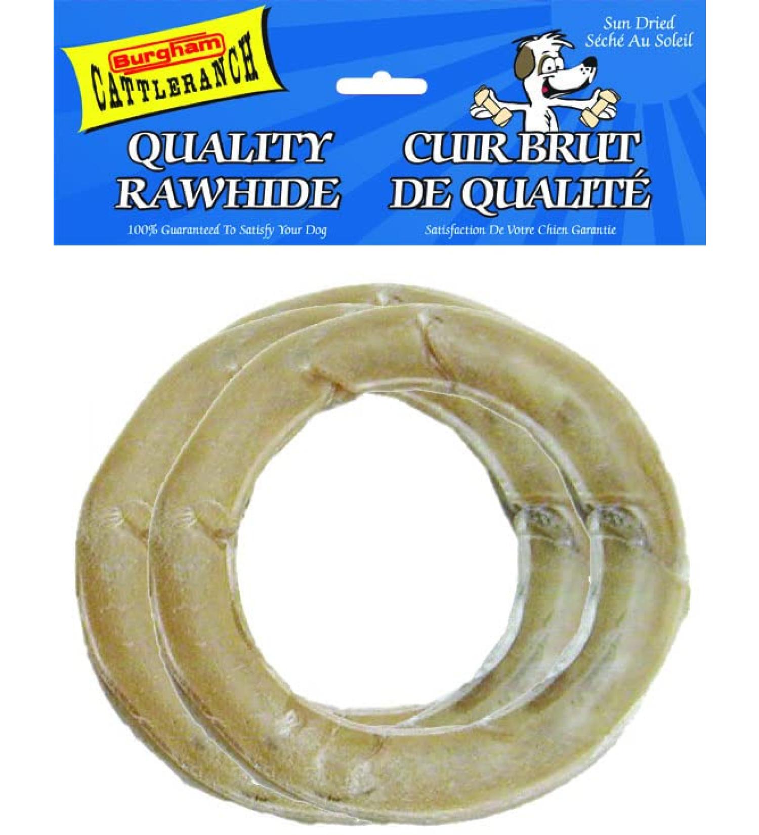 Cattle Ranch Dog Treats Rawhide Ring Chews All Natural Supports Dental Health by Reducing Tartar and Plaque Buildup High in Protein and Low in Fat Stimulates and Entertains by Satisfying Dog s Natural Urge to Chew 6" 3pack - Buy Online on GoSupps.com