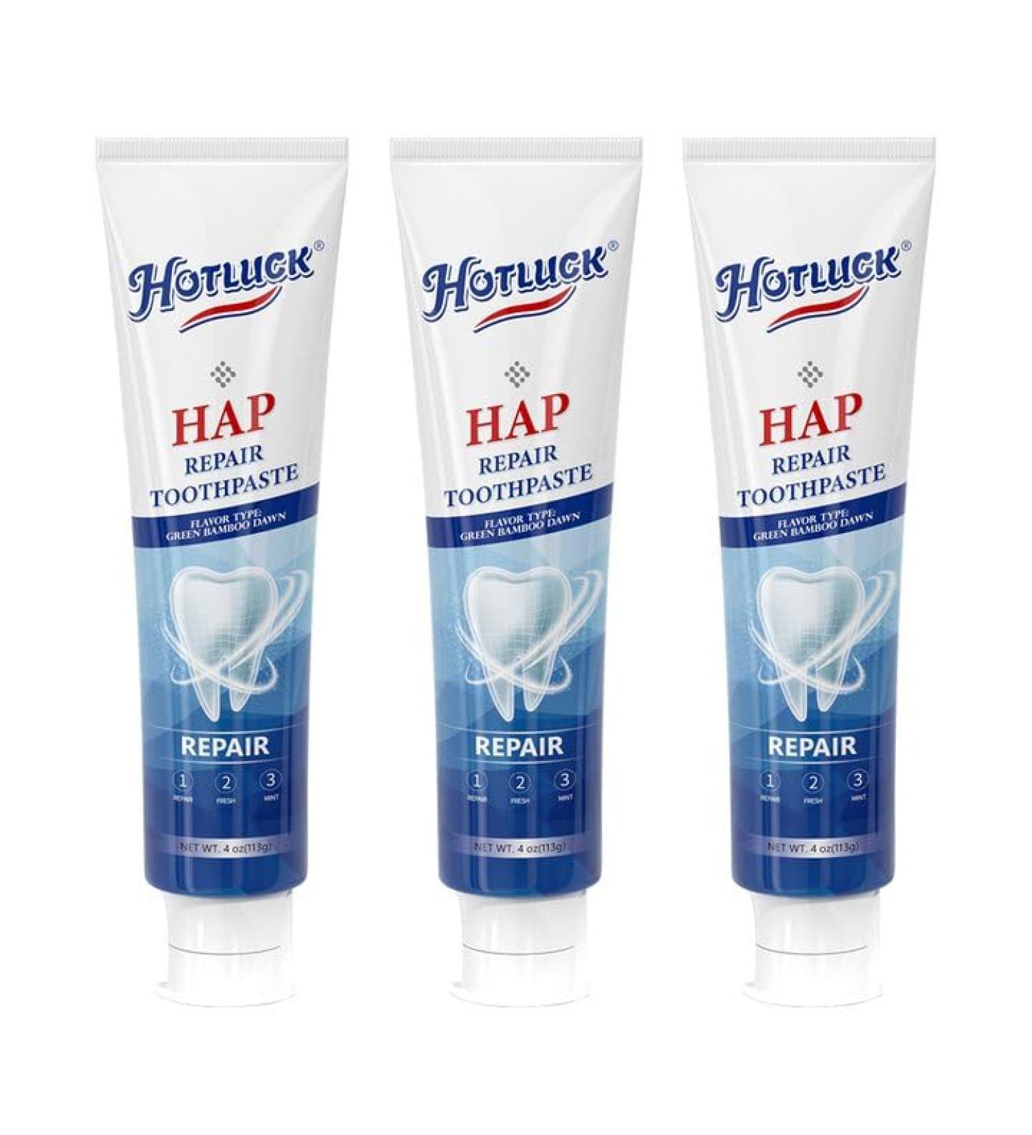 Hotluck Hap Repair Toothpaste - Fluoride Free with 9% Nano Hydroxyapatite Remineralizing Whitening for Sensitive Teeth - Oral Care Tooth Paste for Adults Mint 4oz (Pack of 3) 4 Ounce (Pack of 3) - Buy Online on GoSupps.com