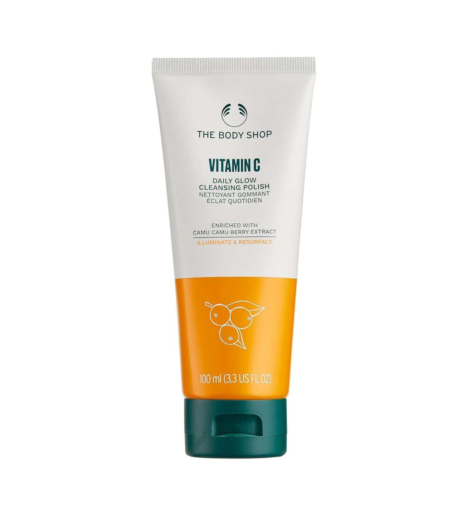 Vitamin C Daily Glow Cleansing Polish - 100 ML | Brighten Dull Skin Remove Dead Skin Cells | The Body Shop - International Shipping Available - Buy Online on GoSupps.com