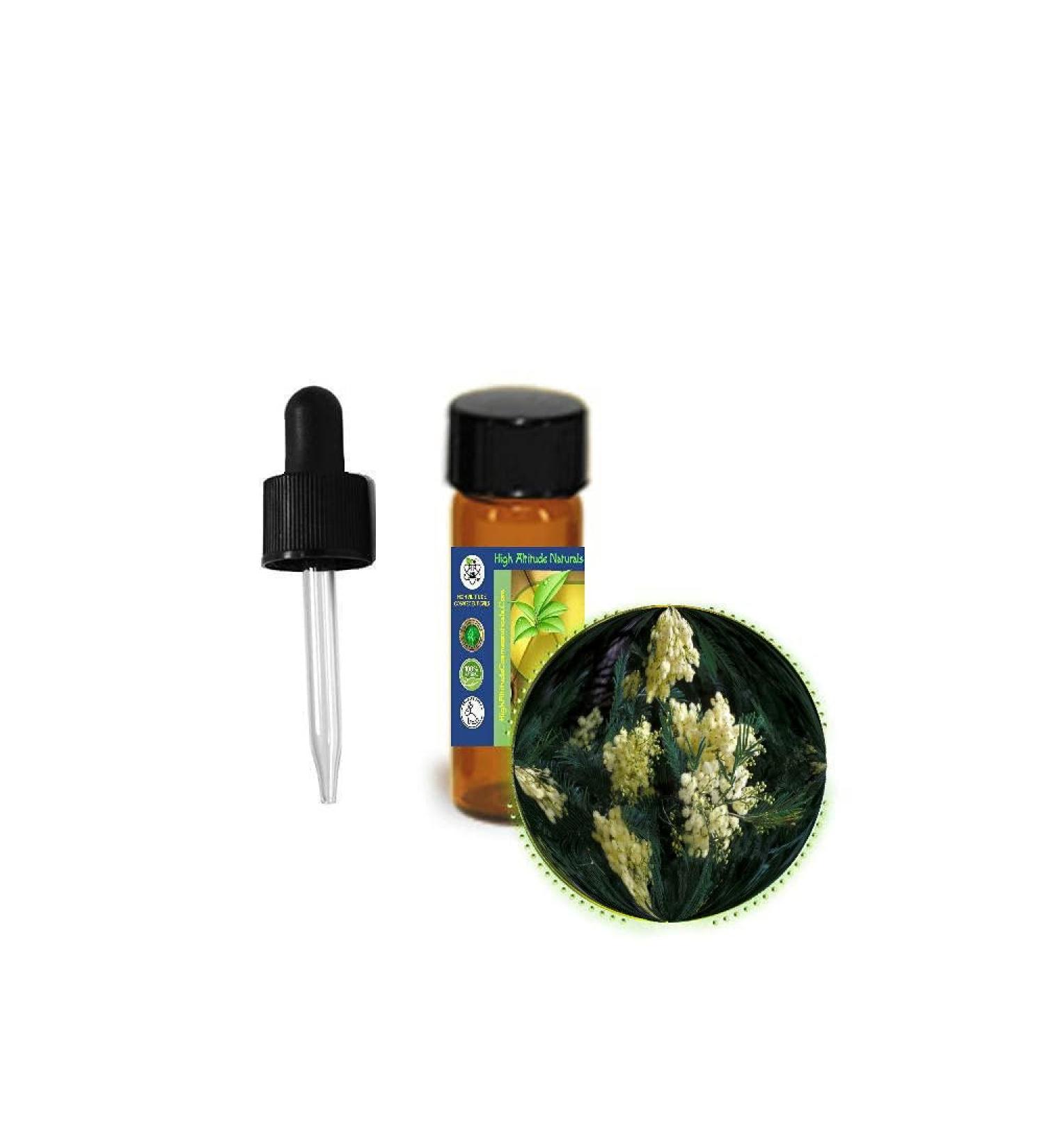 Mimosa Absolute Essential Oil (Acacia Mearnsii) - Pure & Natural Uncut Undiluted - Therapeutic Cosmetic Aromatherapy Perfumery - 3.7ml (1/8 oz)