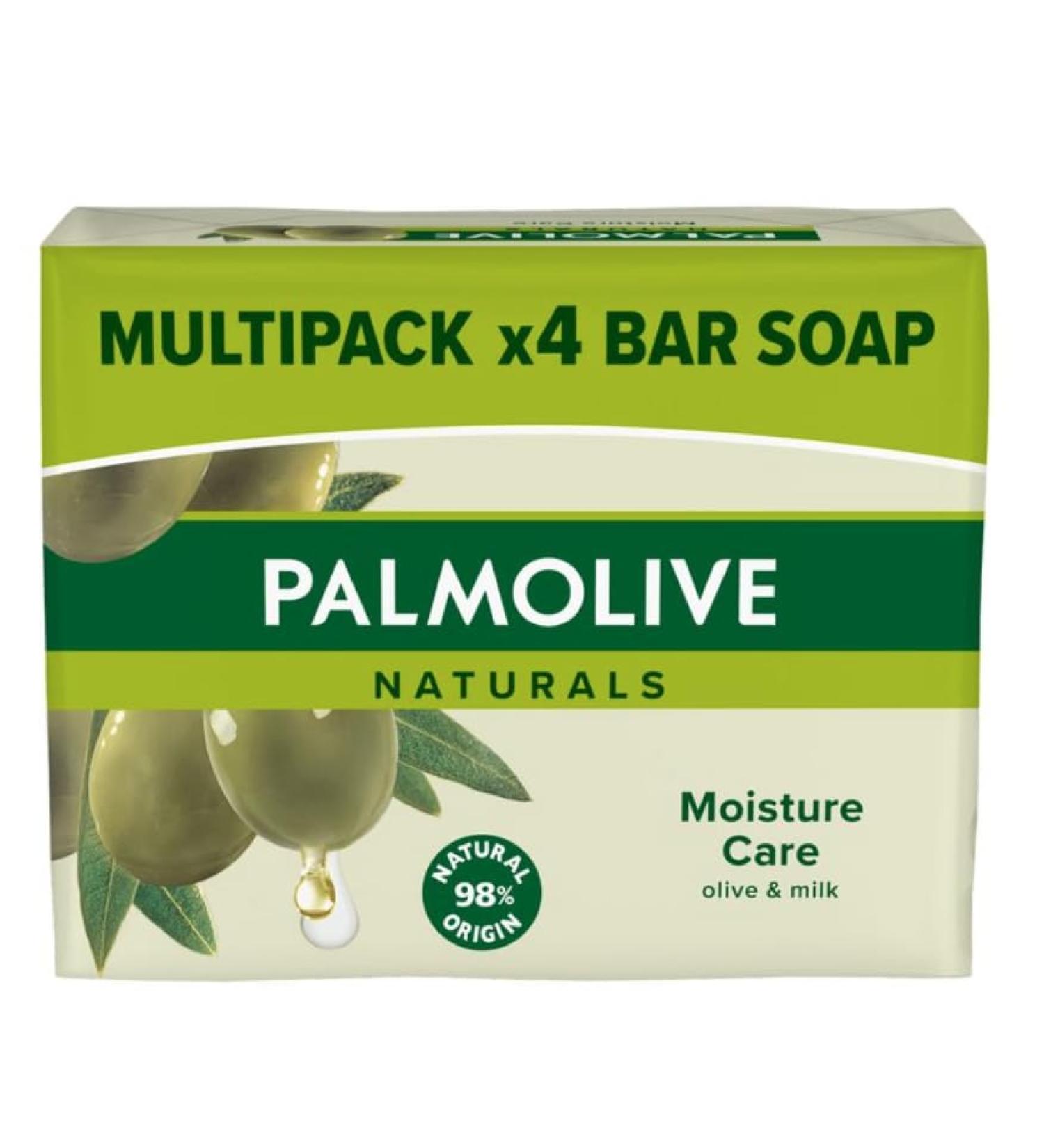 Naturals Soap Bar Moisture with Olive Milk Bar Soap 4 Pack Vegan Natural Origin biodegradable soap for body hands and face GG SoapBar - Buy Online on GoSupps.com