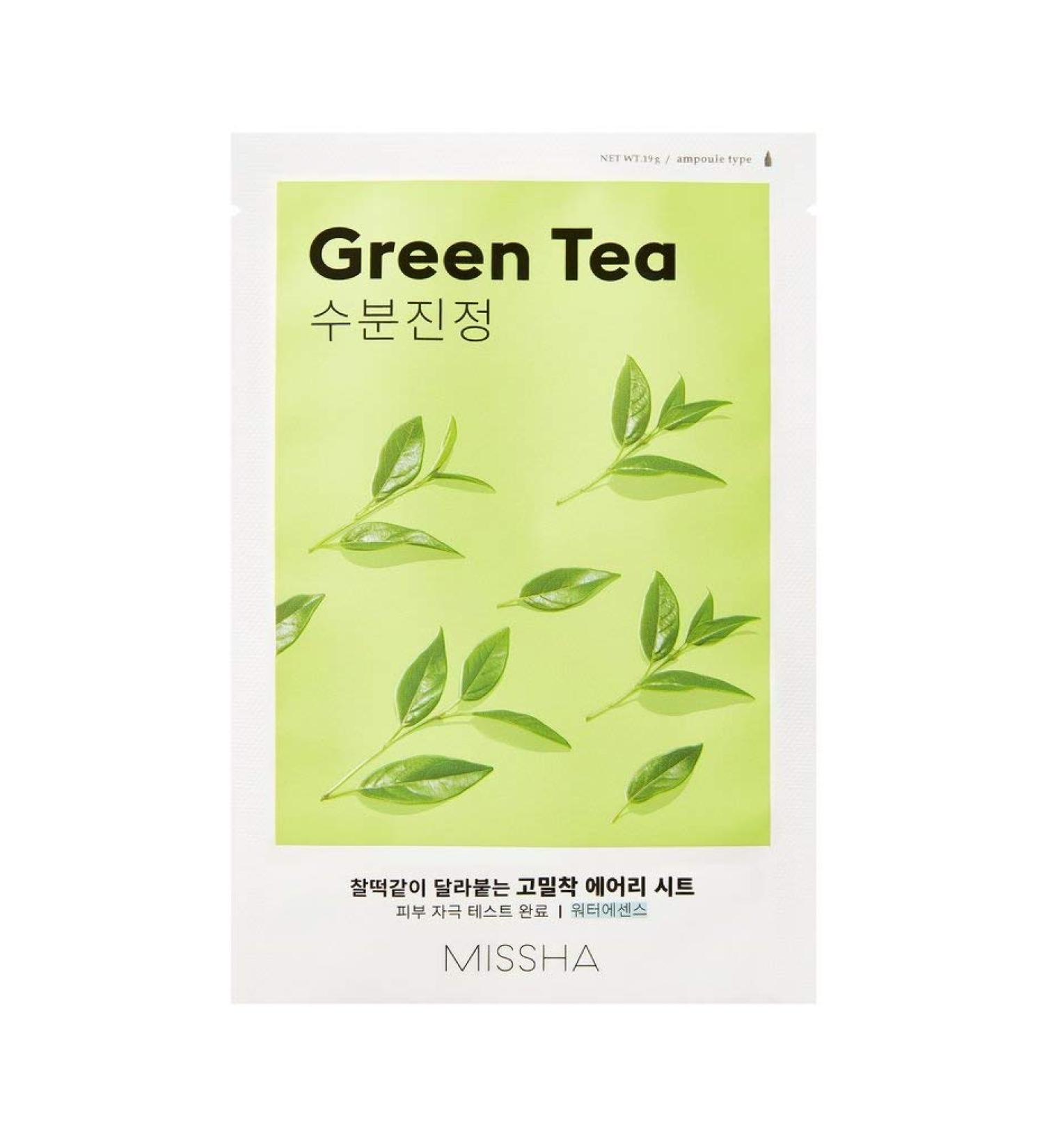 MISSHA Airy Fit Sheet Mask Green Tea green tea cloth mask WATER type dry skin moisture 1 piece - Buy Online on GoSupps.com