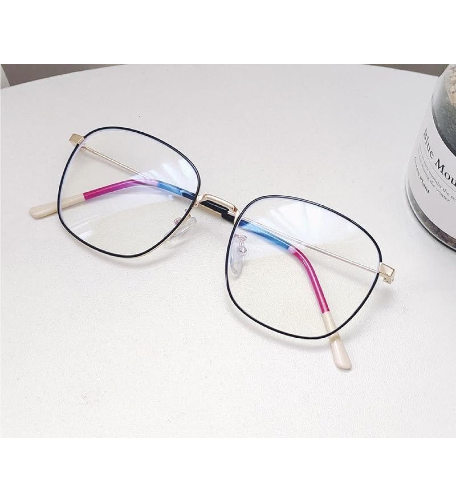 Qinzhenz oversized reading glasses glasses anti-UV computer reader anti-blue light fashionable flat light mirror for women/men (color: C5 size: +150) +150 C5