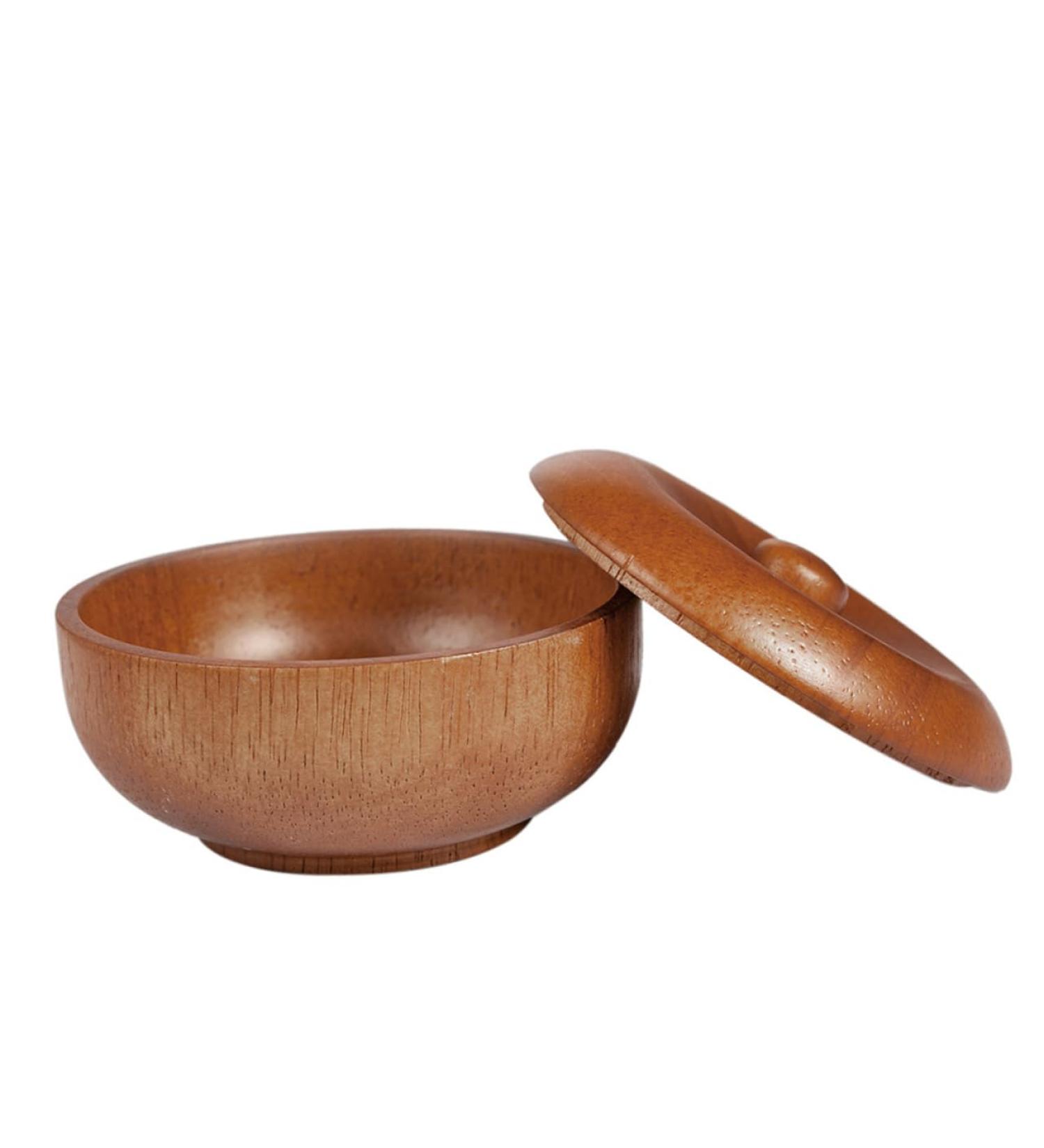 Minkissy Bamboo Shaving Soap Bowl Set for Men | Adjustable Shaving Brush & Lid | Perfect for Shaving Foam - Buy Online on GoSupps.com