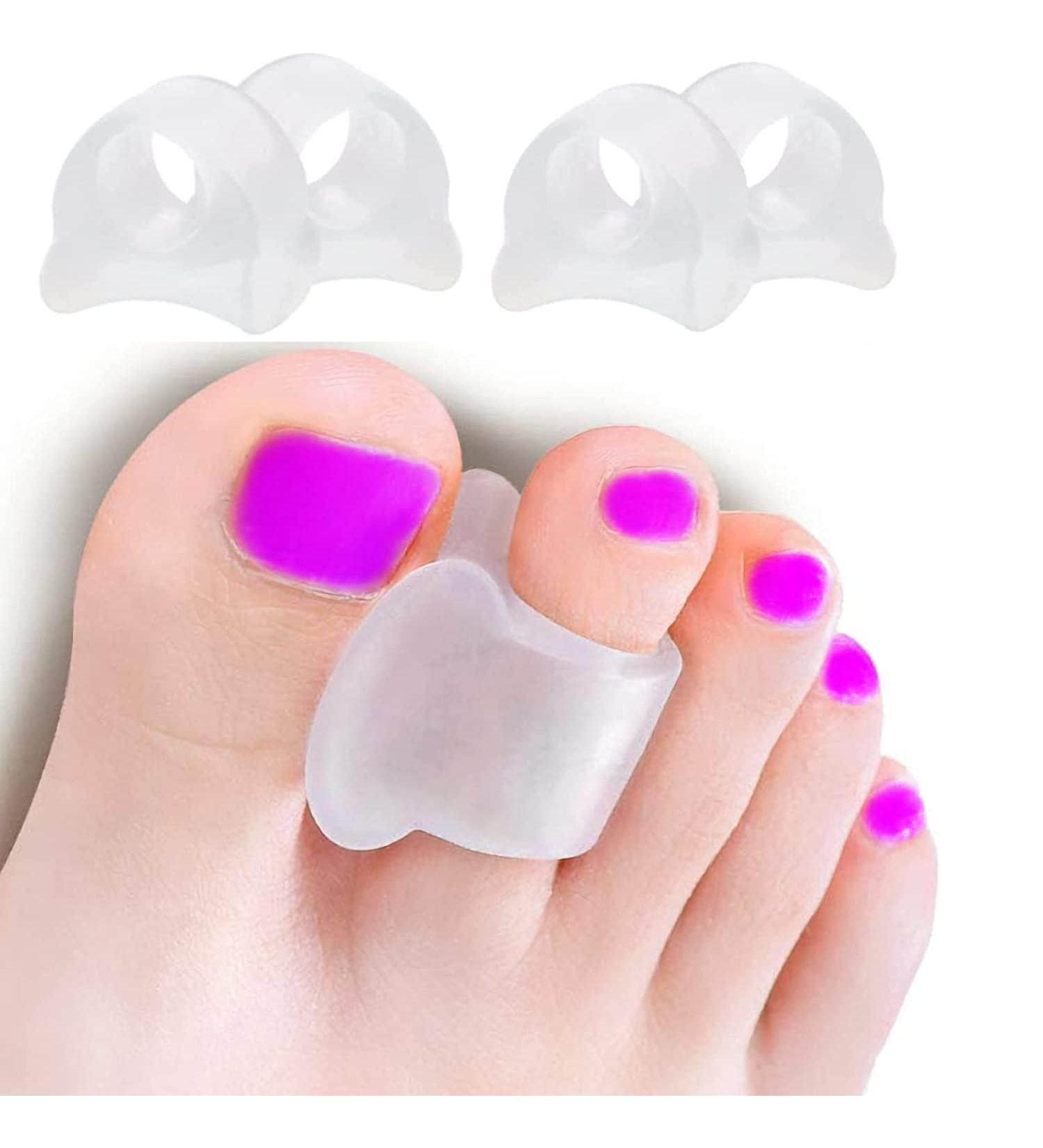 4 PCs Gel Toe Separators for Overlapping Toes - Silicone Spreader for Hammer Toe Pain Relief - Buy Online on GoSupps.com