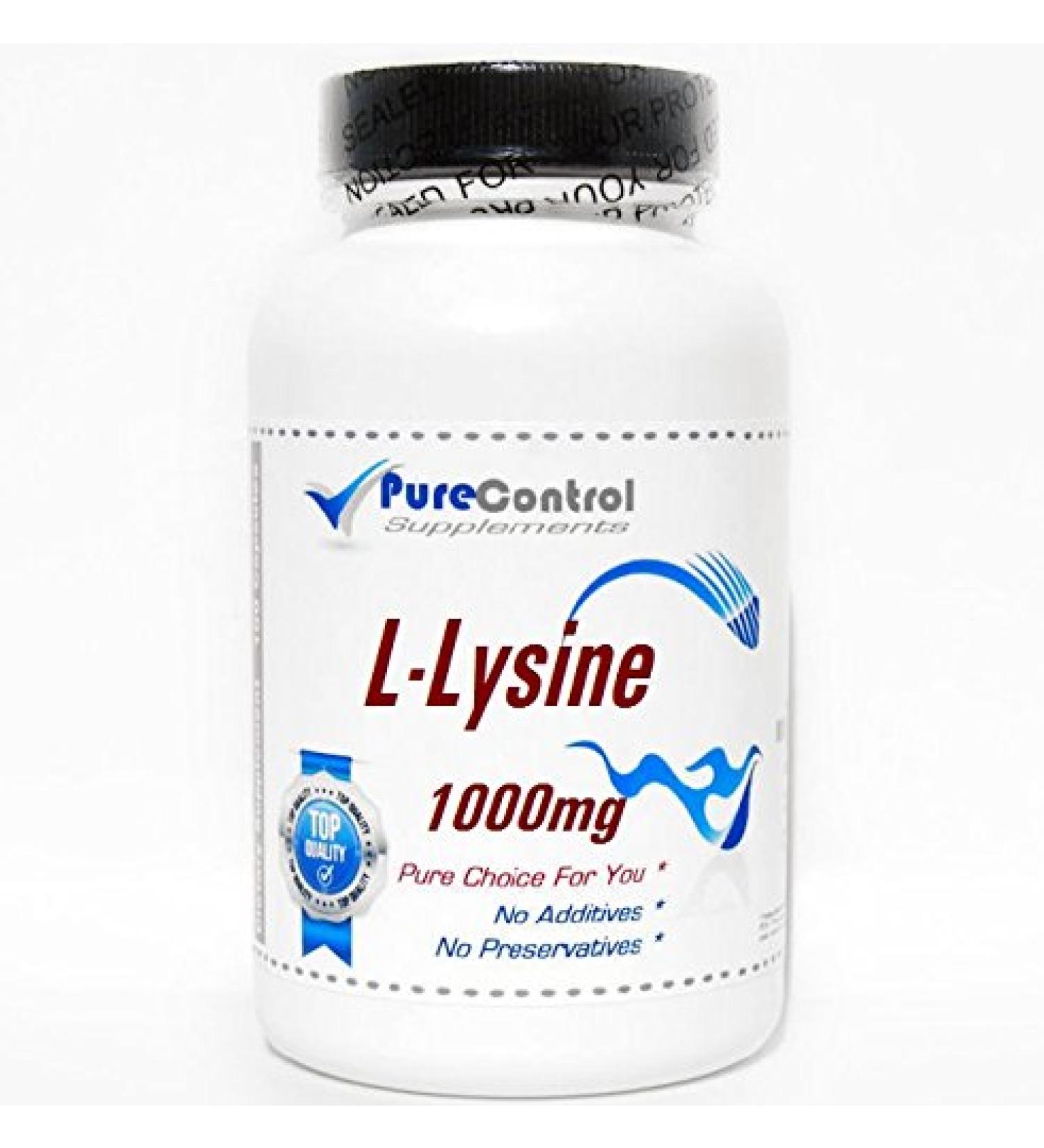 L-Lysine 1000mg // 200 Capsules // Pure // by PureControl Supplements