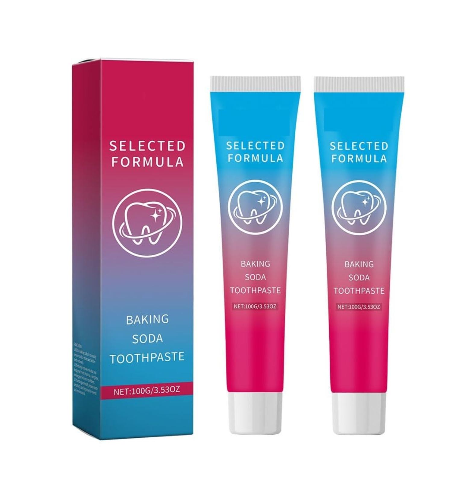 Baking Soda Whitening Toothpaste - Removes Surface Dirt Restores Whiteness Sensitive-Friendly Gentle Easy 2-3 Min Usage(2pcs) - Buy Online on GoSupps.com
