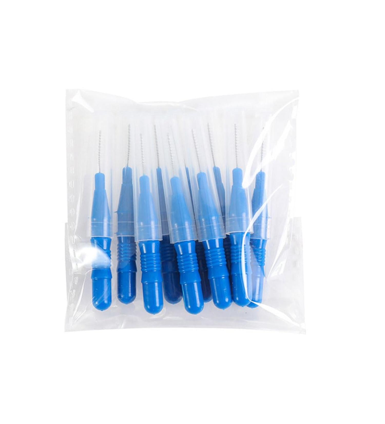 Interdental Brushes Blue - Soft Mini Toothbrushes for Effective Dental Care | Pack of 10 - Buy Online on GoSupps.com