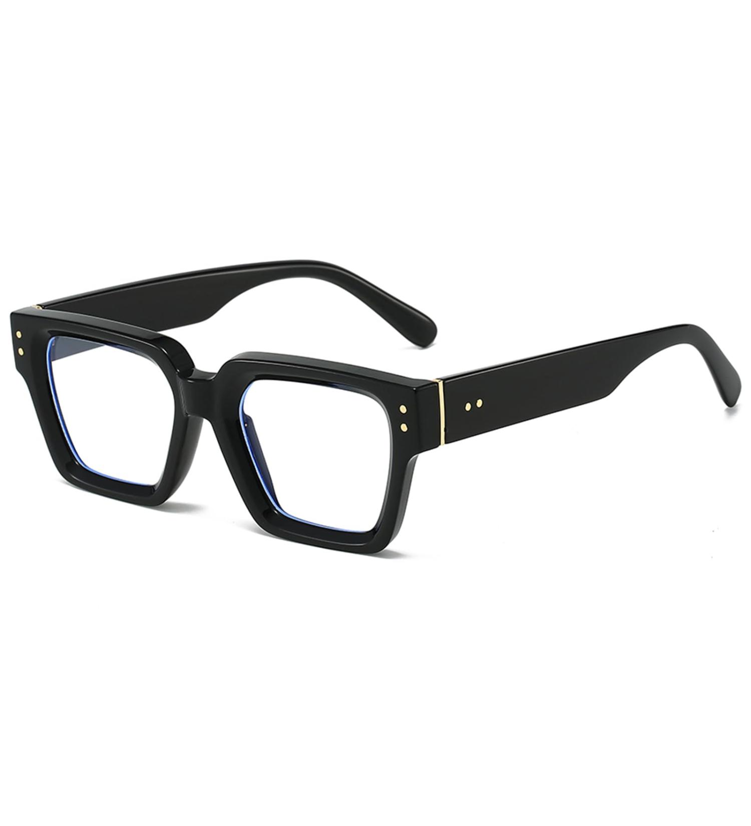 PORADAY Square Blue Light Glasses for Men & Women | Trendy Thick Frame Computer Eyeglasses | Reduce Eyestrain & Enhance Comfort - Buy Online on GoSupps.com
