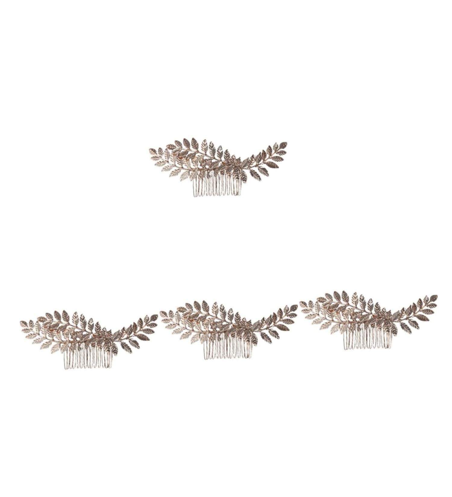 Beaupretty Wedding Hair Accessories comb hair bridal gold trim bridal headpiece gold decor gold headpiece leaves decor leaf decor women headdress Zinc alloy wedding Gold Hair Accessories - Buy Online on GoSupps.com