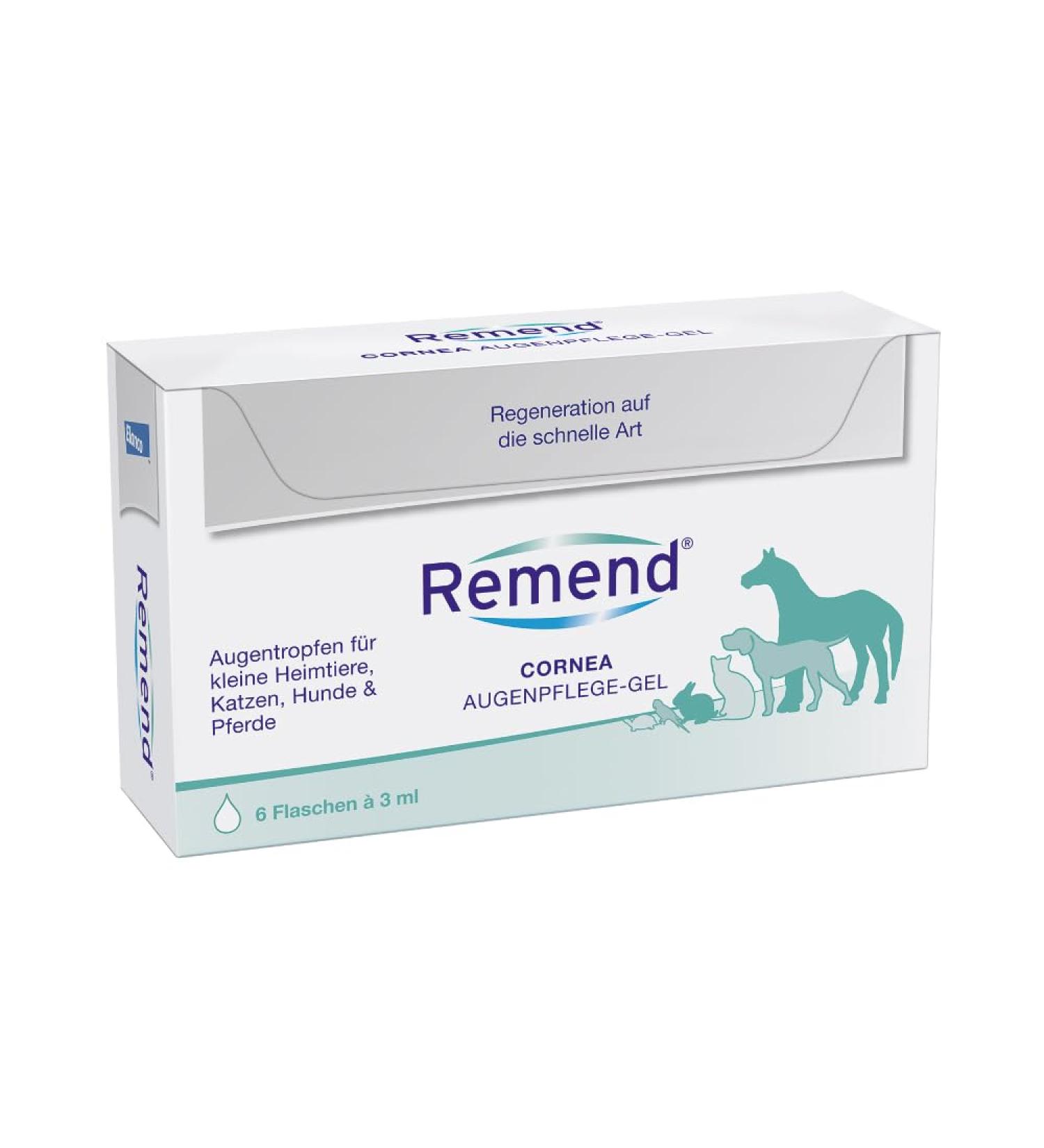 Remend Cornea Eye Care Gel - Regenerating Eye Drops for Dogs Cats Horses & Small Pets - 6 x 3 ml - Gentle Care for Corneal Damage - Buy Online on GoSupps.com